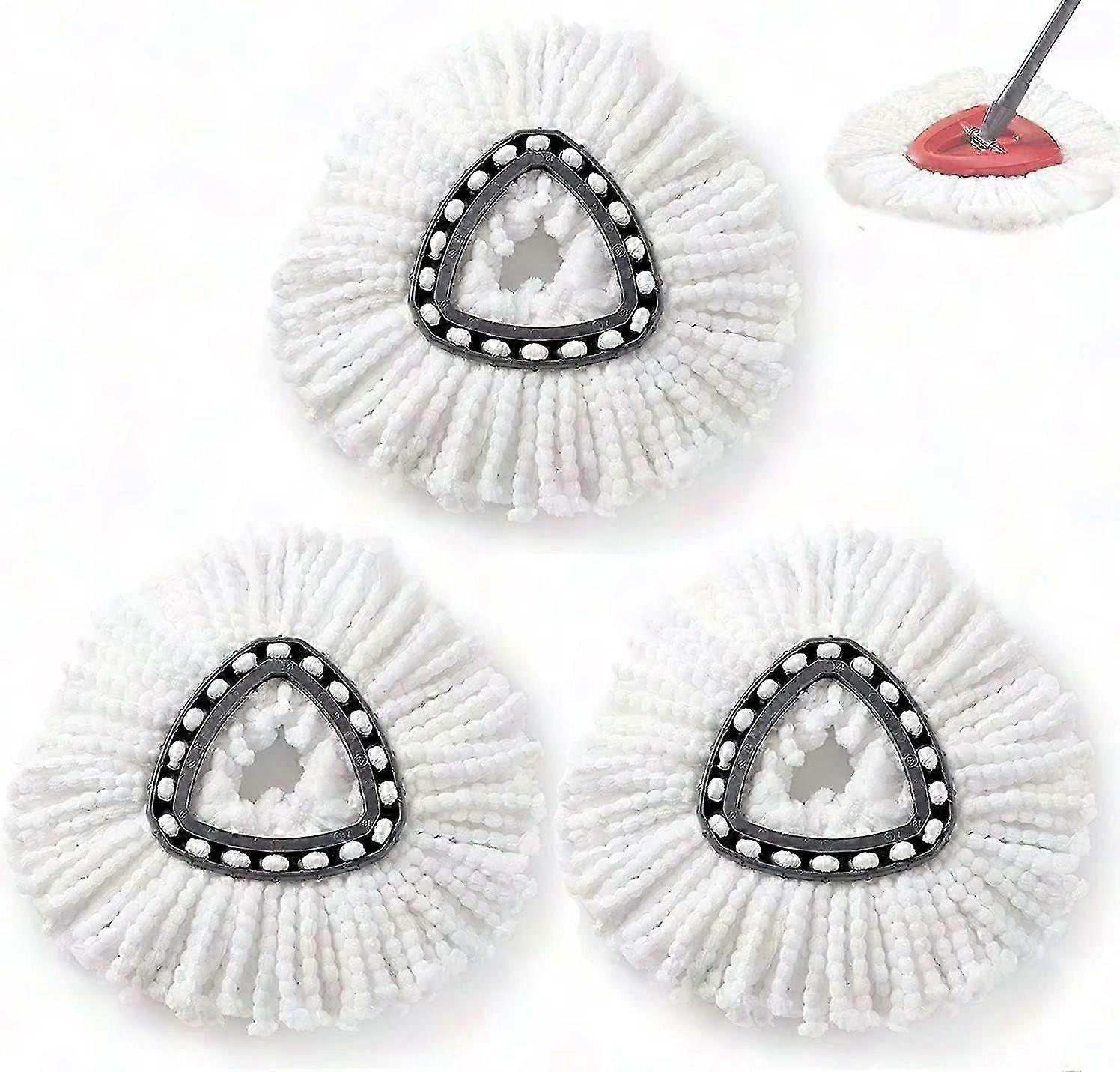 3-Pack Microfiber Mop Refill Heads for Spin Mop, Replacement Mop Pads for Deep Cleaning