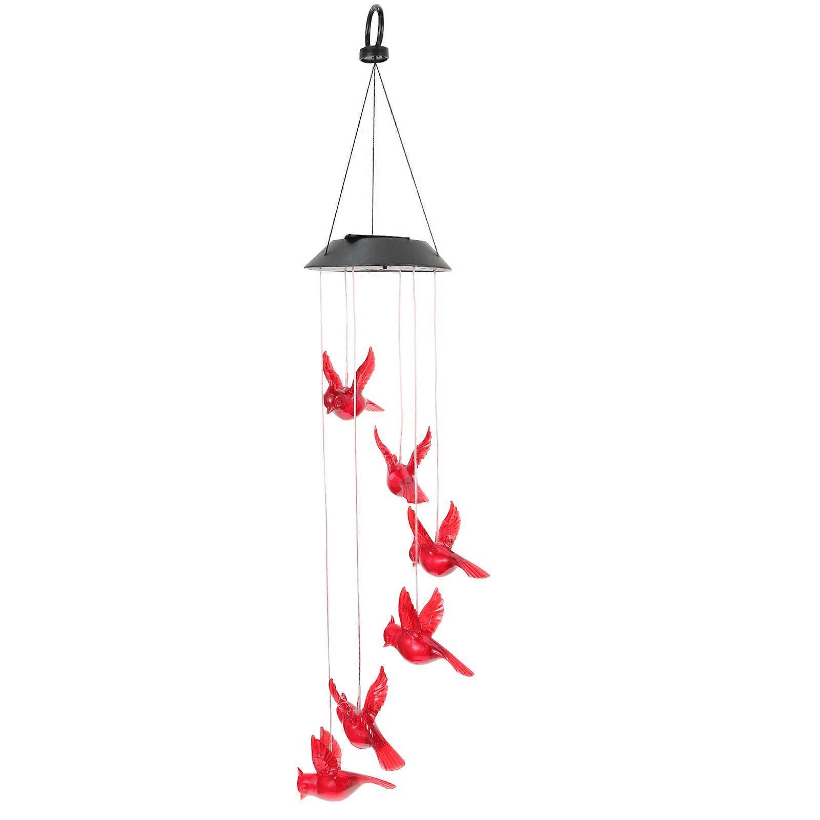 Creative Solar Light Bird Shape Wind Chime Yard Decoration 12.5X12.5X63CM 1Pc