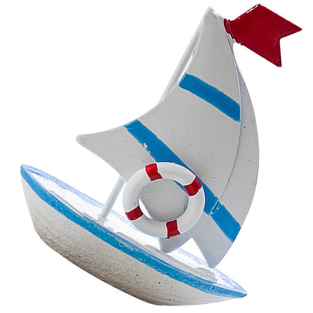 Mediterranean Style Sailboat Decoration Artistic and Retro for Home Decor Multi Color 7 Inches