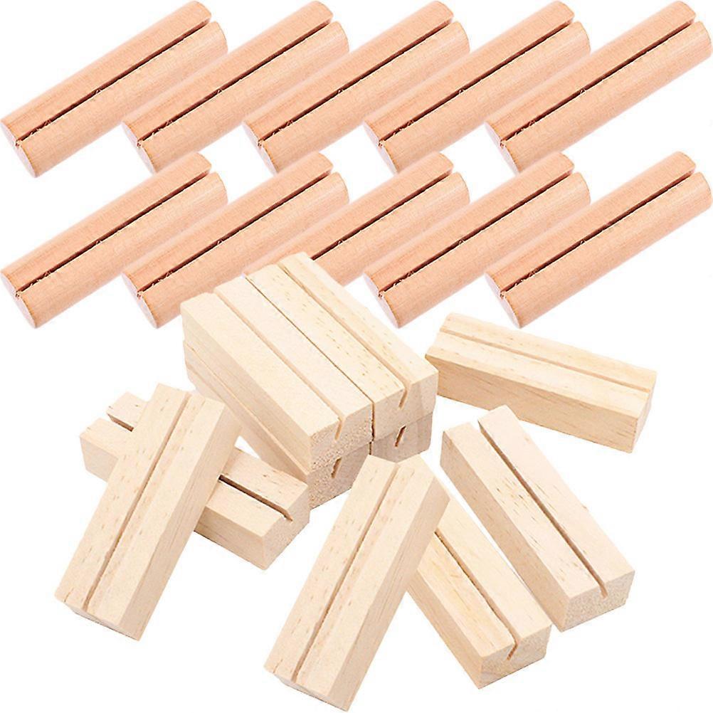 20pcs Wooden Card Holders for Tabletop Message Cards and Stand
