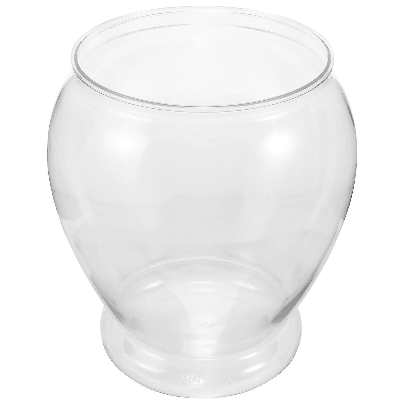 Transparent Plastic Fish Bowl Small Desk Tank for Home Use with Durable Stylish Design 6.3 Inches