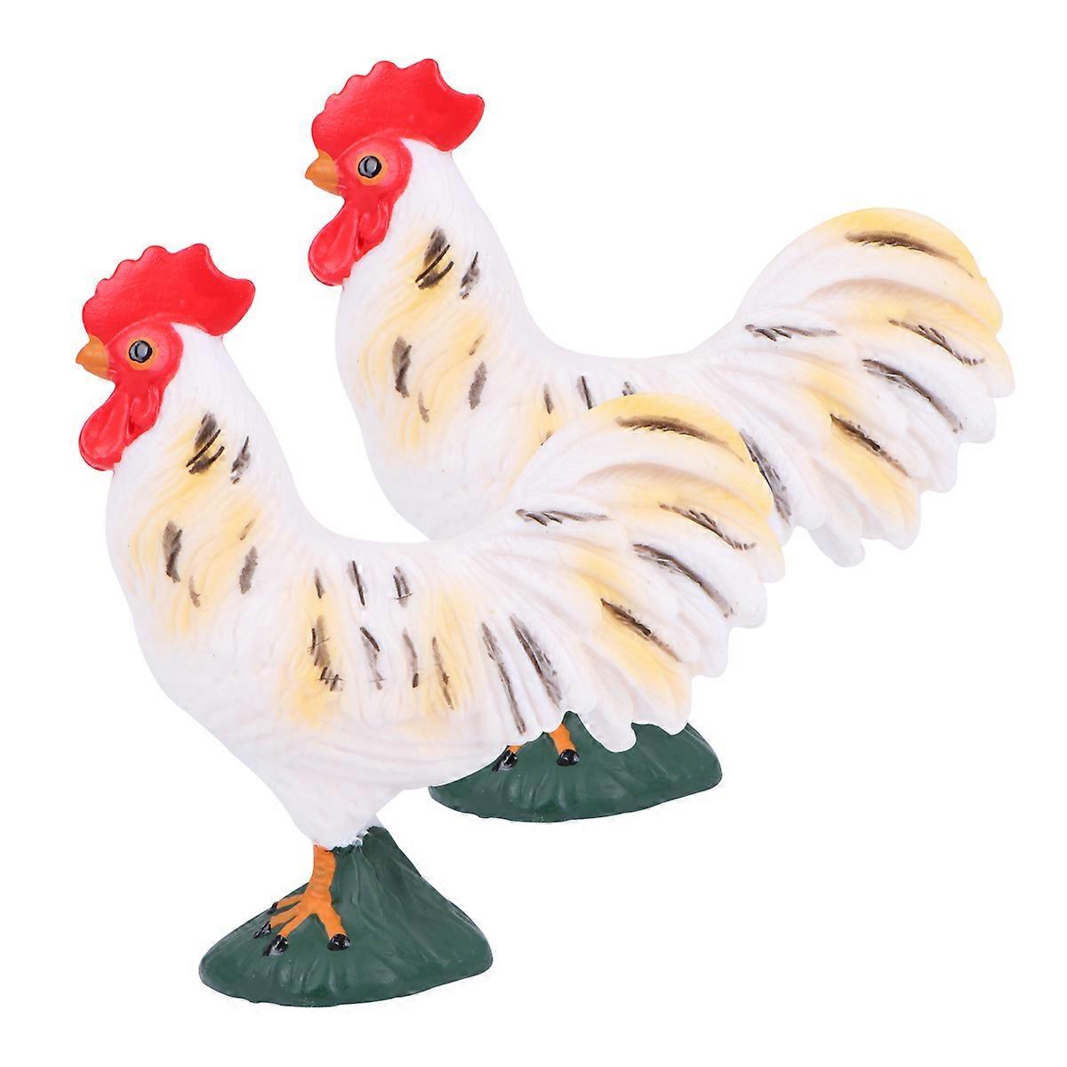 Figurines de poulets décoratifs (lot de 2)