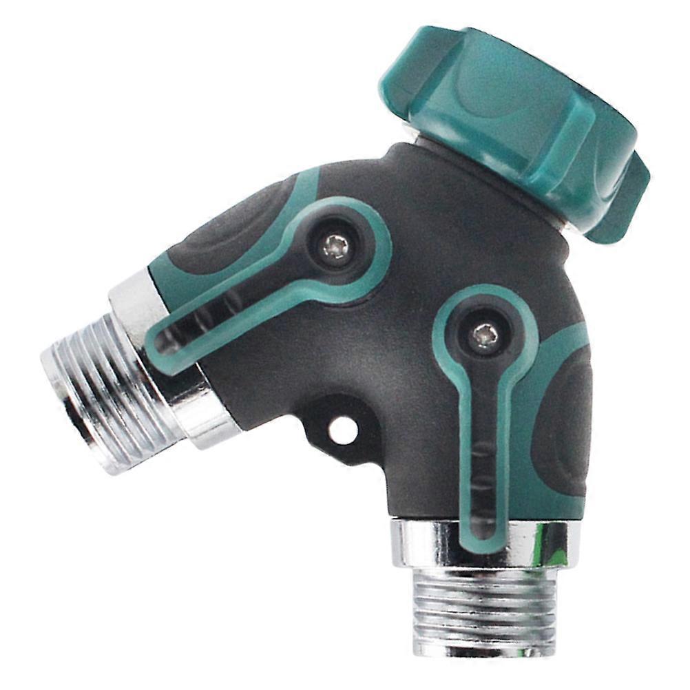 Garden Hose Splitter with Yshaped Valve for Easy Irrigation 3/4 Inch Thread Black Plastic Zinc Alloy TPR