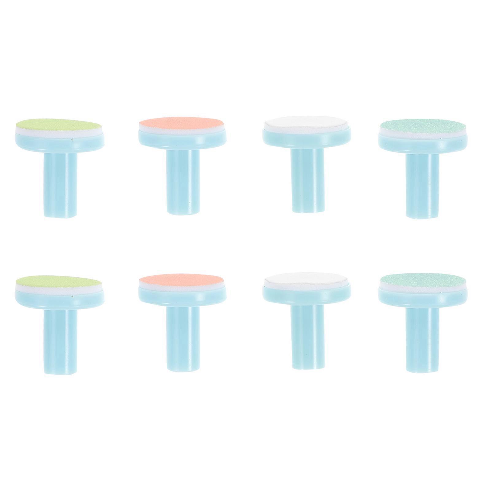 8Pcs Baby Nail Drill Replacement Trimmer Grinding Heads File Polisher with Blue Base
