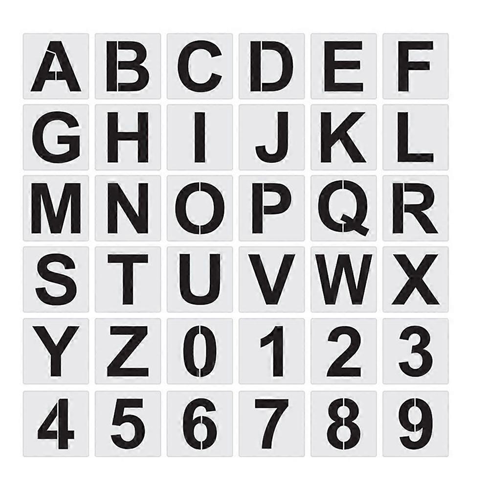 36Pcs Reusable Alphabet Templates Letter Stencils for Painting Letter Number Templates