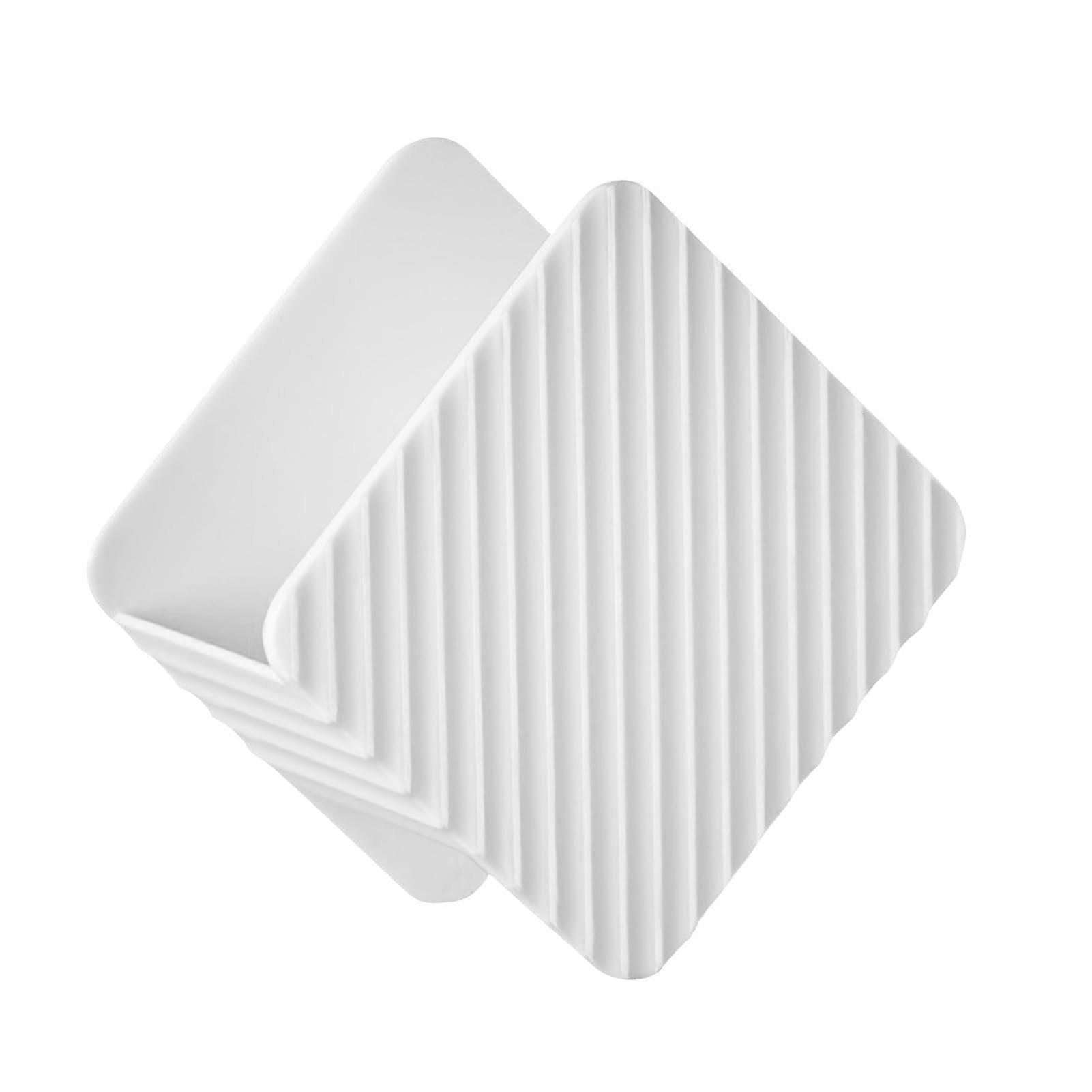 Sponge Holder, Multifunctional Kitchen Sink Drain Rack, Plastic Dishwasher Organizer, White