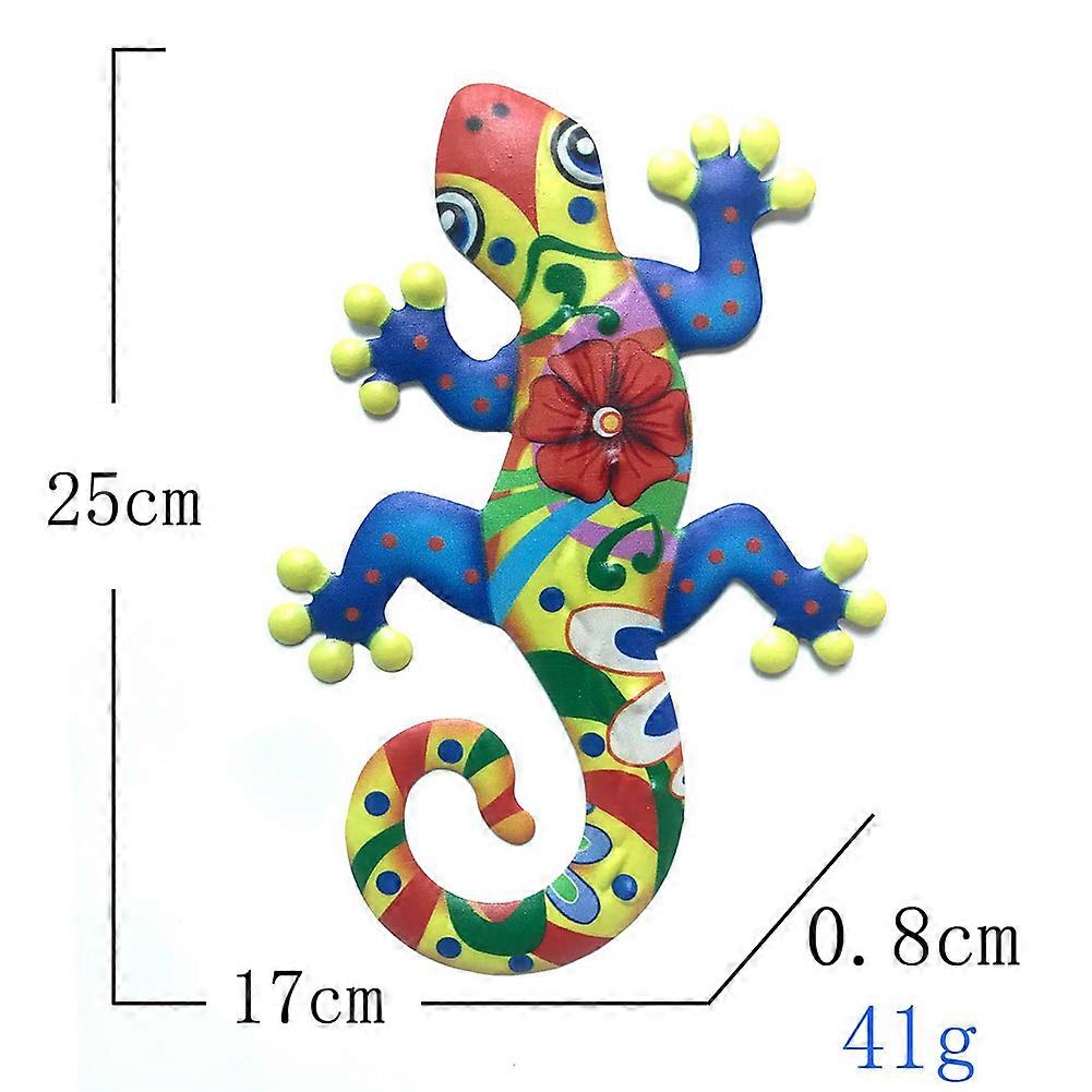 3D Gecko Wall Hanging Metal Iron Sculptures Bedroom Yard Living Room Animal Garden Gecko Indoor Outdoor Ornament