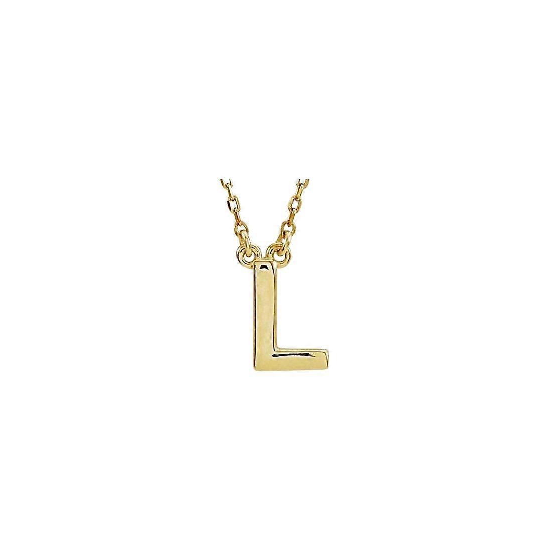 14k or jaune L 16 pouces poli bloc lettre nom personnalisé monogramme initiale collier pendentif-collier pour femmes