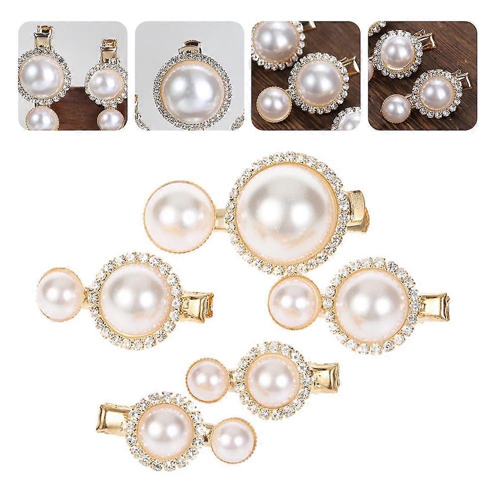5PCS Beige Pearl Hairpin Set with Vintage Design for Wedding Decoration Lightweight and Durable