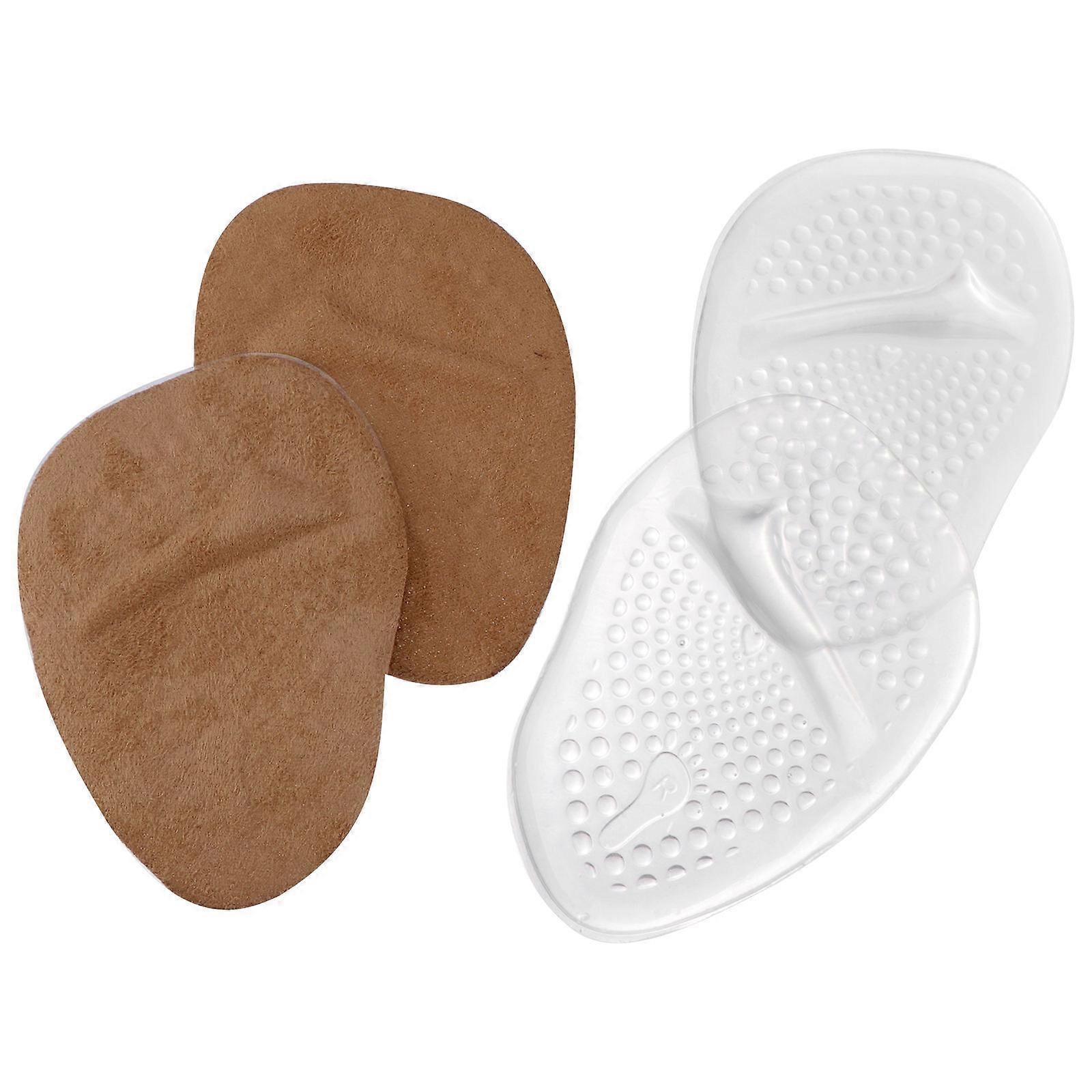 2 Pairs Thickened Forefoot Pads for High Heel Cushion Inserts with PU Material Assorted Color