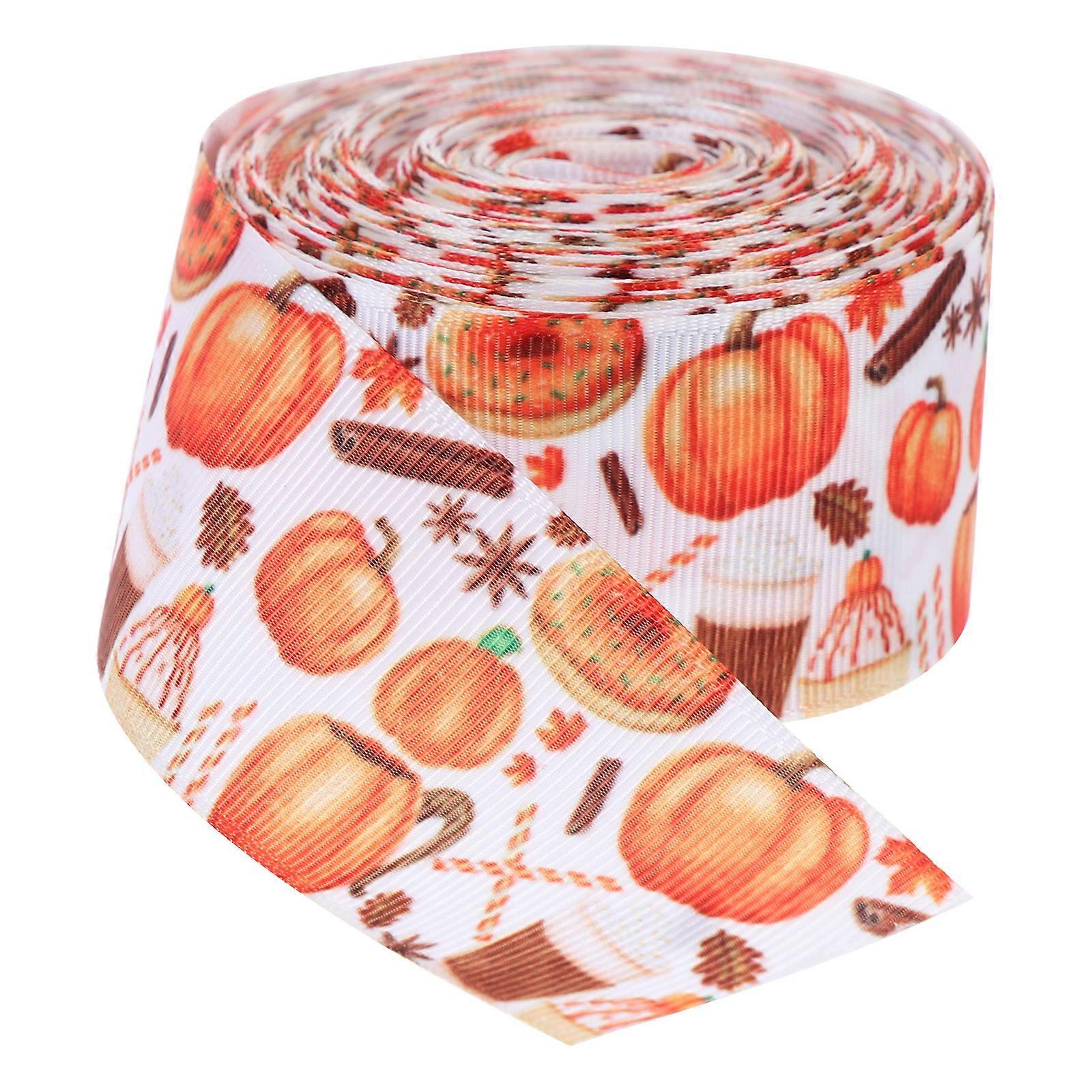 Gift Wrapping Ribbon Harvest Pattern Polyester Ribbon For Craft And Decoration 1 Roll Multi Color