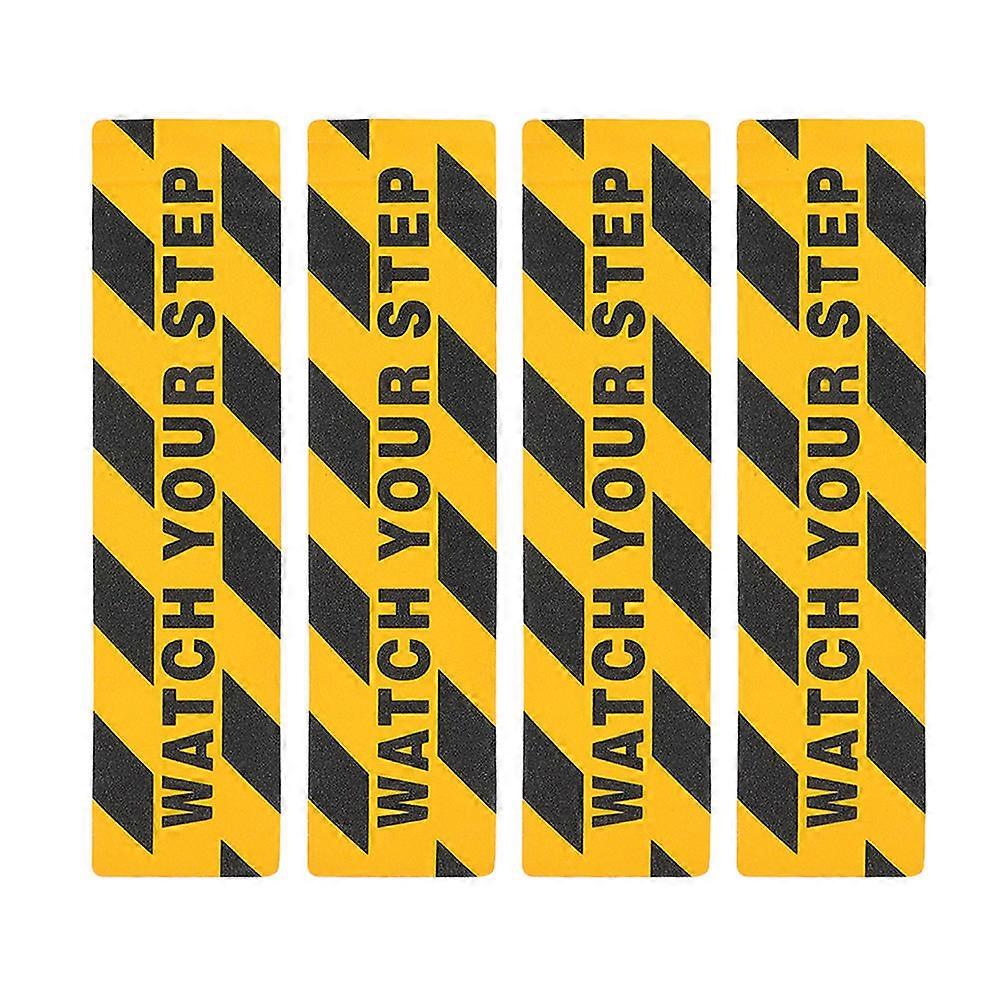 The **4pcs Slip Floor Tape Caution Warning Stickers with "Watch Your Step" Design** are a practical and effective for high traffic or potentially