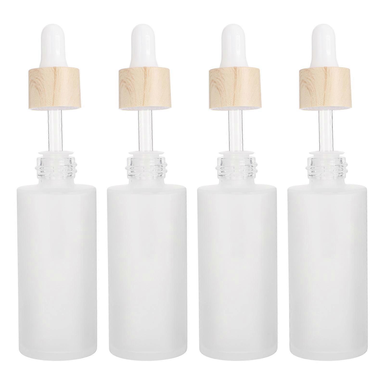 Here's a polished product description you can use for the item you mentioned:
**4pcs Frosted Glass Dropper Bottles – Refillable Containers for