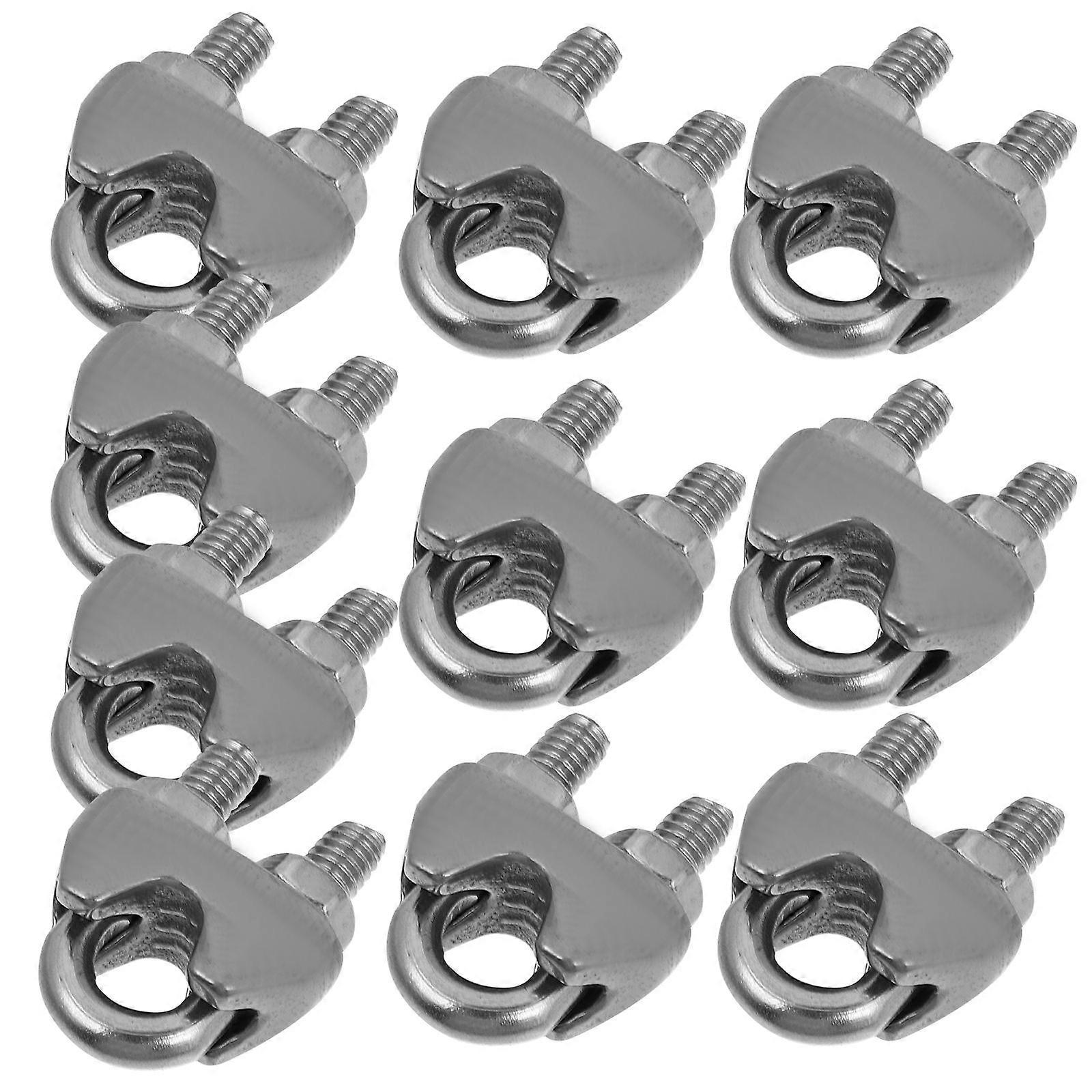 10Pack Stainless Steel Cable Clamps U Type Accessories For Hanging Banners Flags Signs 2.20X1.70X0.80CM