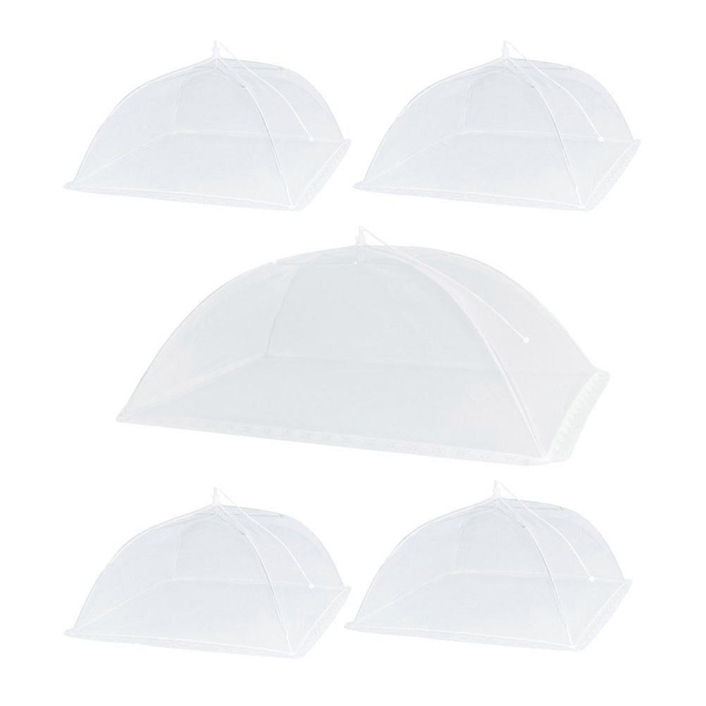5 Pack Foldable Mesh Food Covers for Dining Tables – Reusable Indoor/Outdoor Dish Protectors for Meals, Snacks, and Drinks with Smooth Edges and Easy