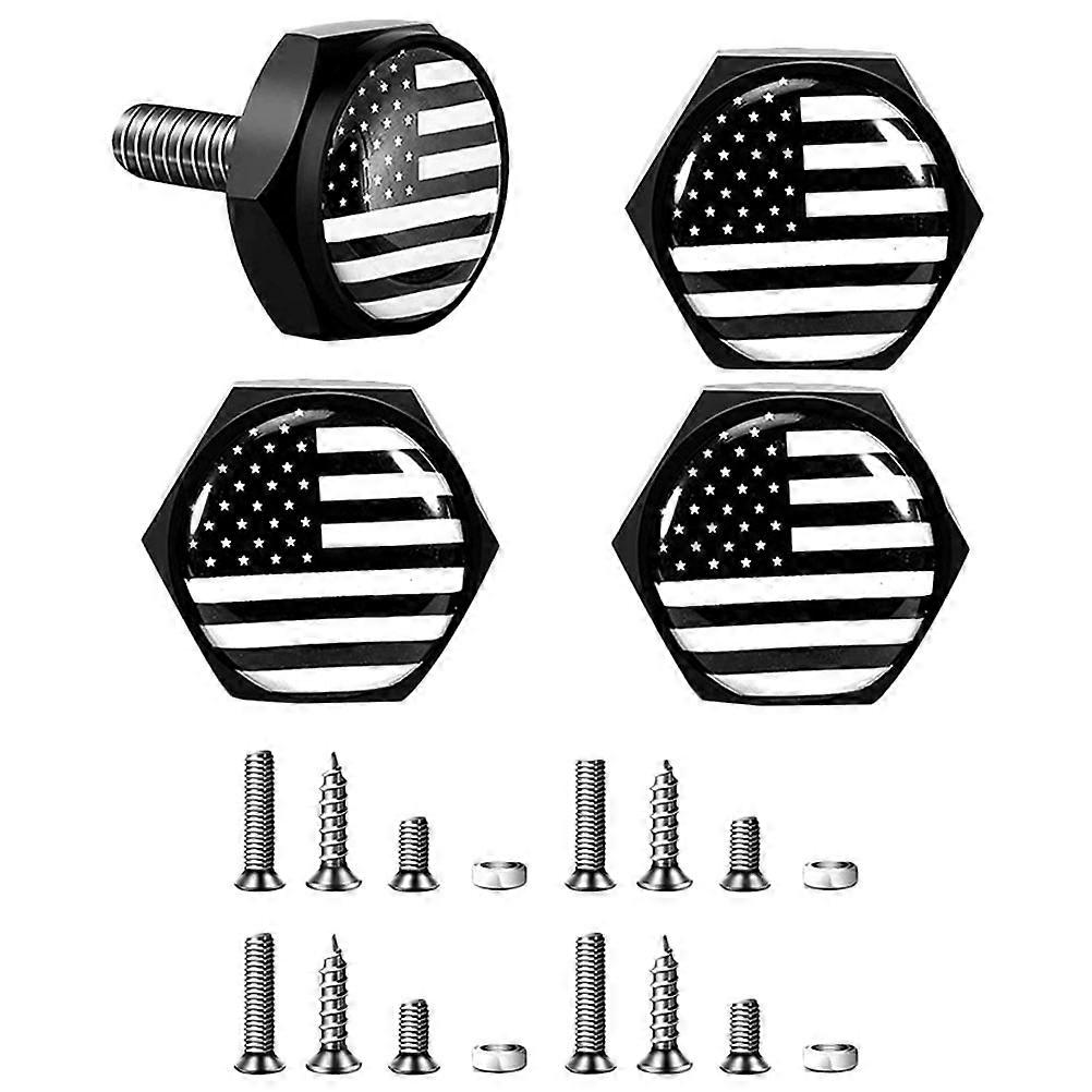 4 Sets of American Flag License Plate Screws Car Styling Accessory