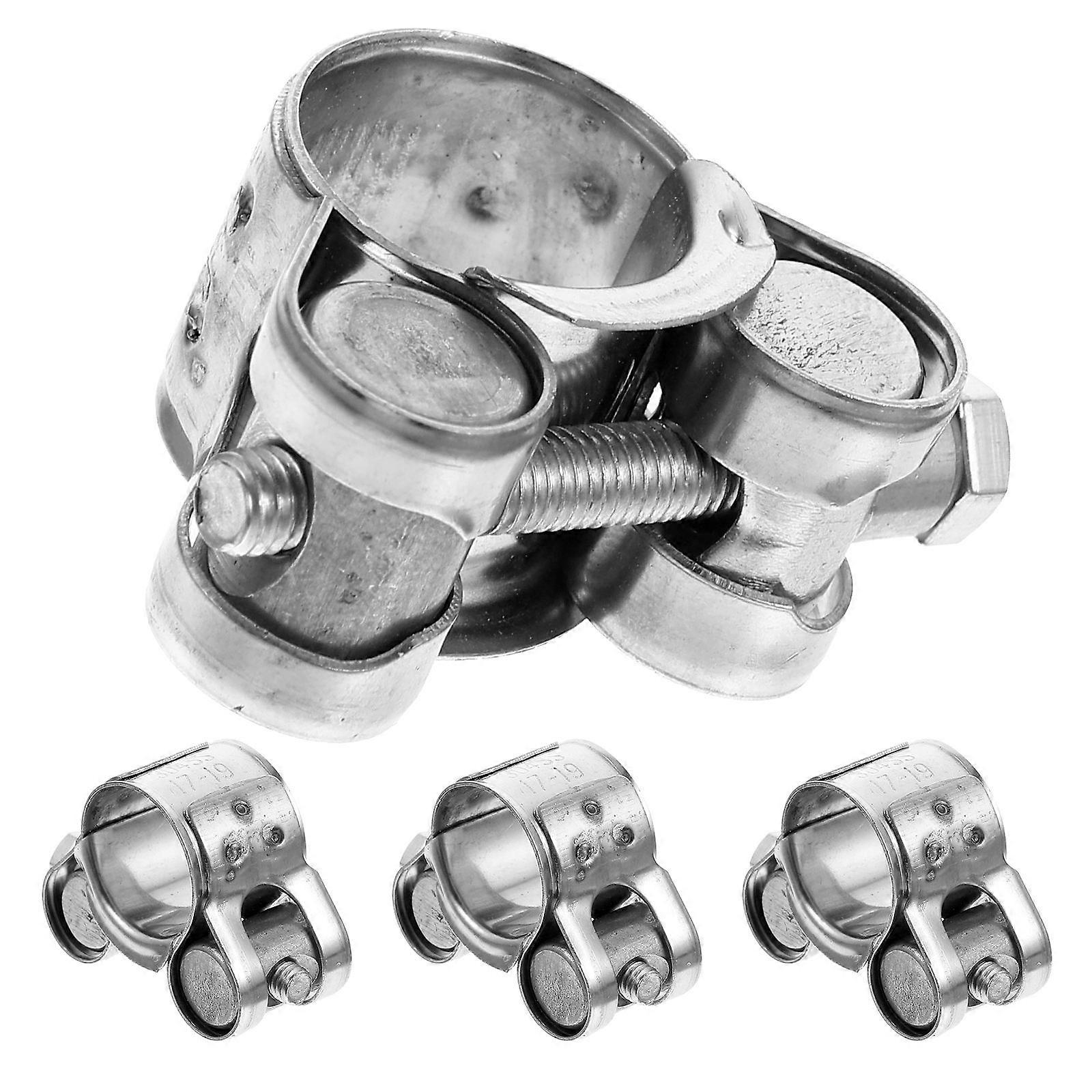 4Pcs Stainless Steel Hose Clip 17-19mm Adjustable Water Pipe Hose Clamp