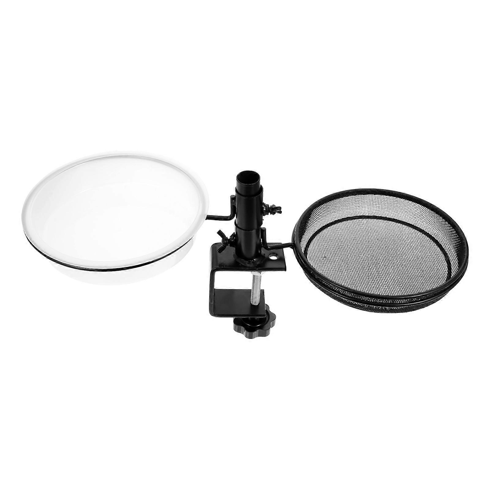 Multi-Function Bird Food Holder Square Metal Bowl For Birds Perfect For Window Deck 45X18.5X20CM 1Set