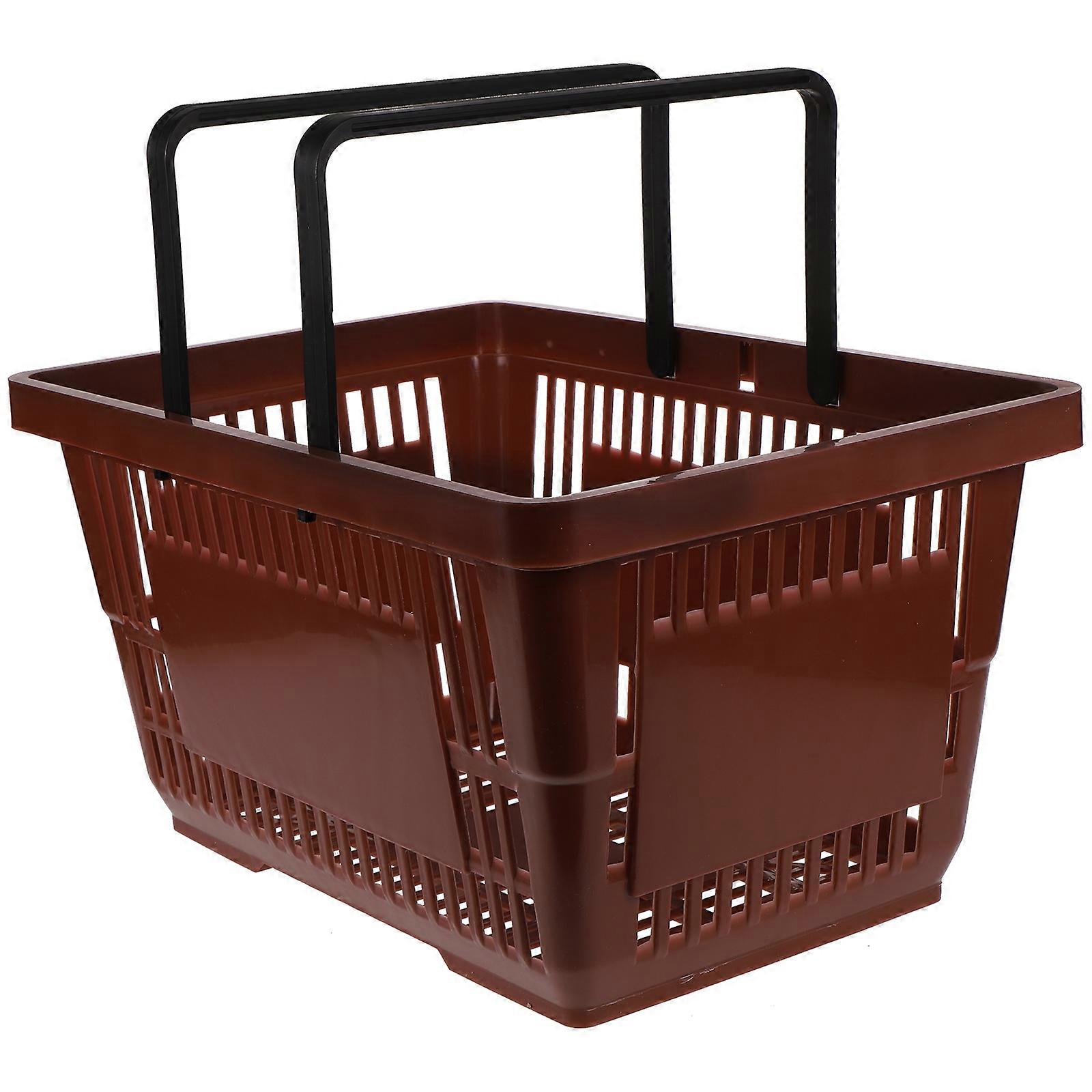 Coffee Plastic Storage Basket for Groceries Handheld Thickened Design for Use 1 Piece
