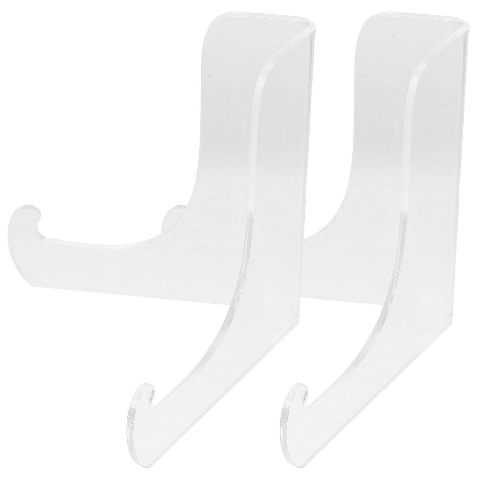 Acrylic Display Holder For Photos And Artworks 11.50X10.50X10.50CM Transparent Simple Design 2Pcs