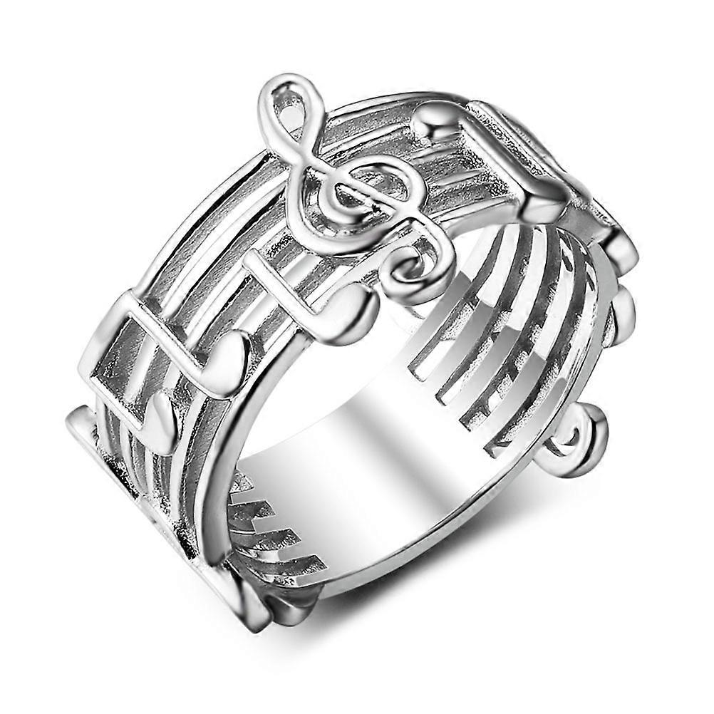 Stylish Plated Ring With Music Note Pattern Made For Women Daily Wear Unique Design 1Pcs