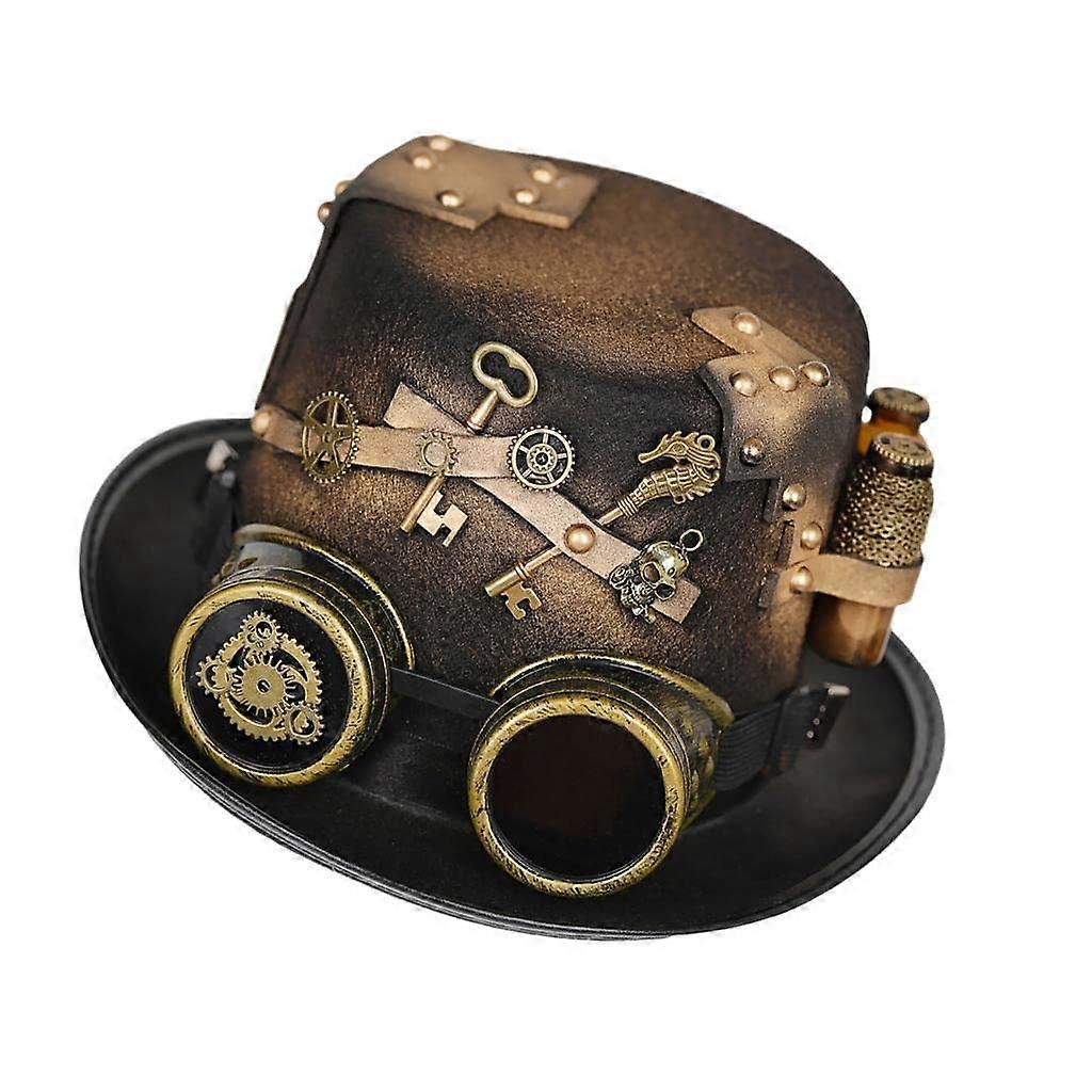Unisex Steampunk Hat with Goggles for Men and Women