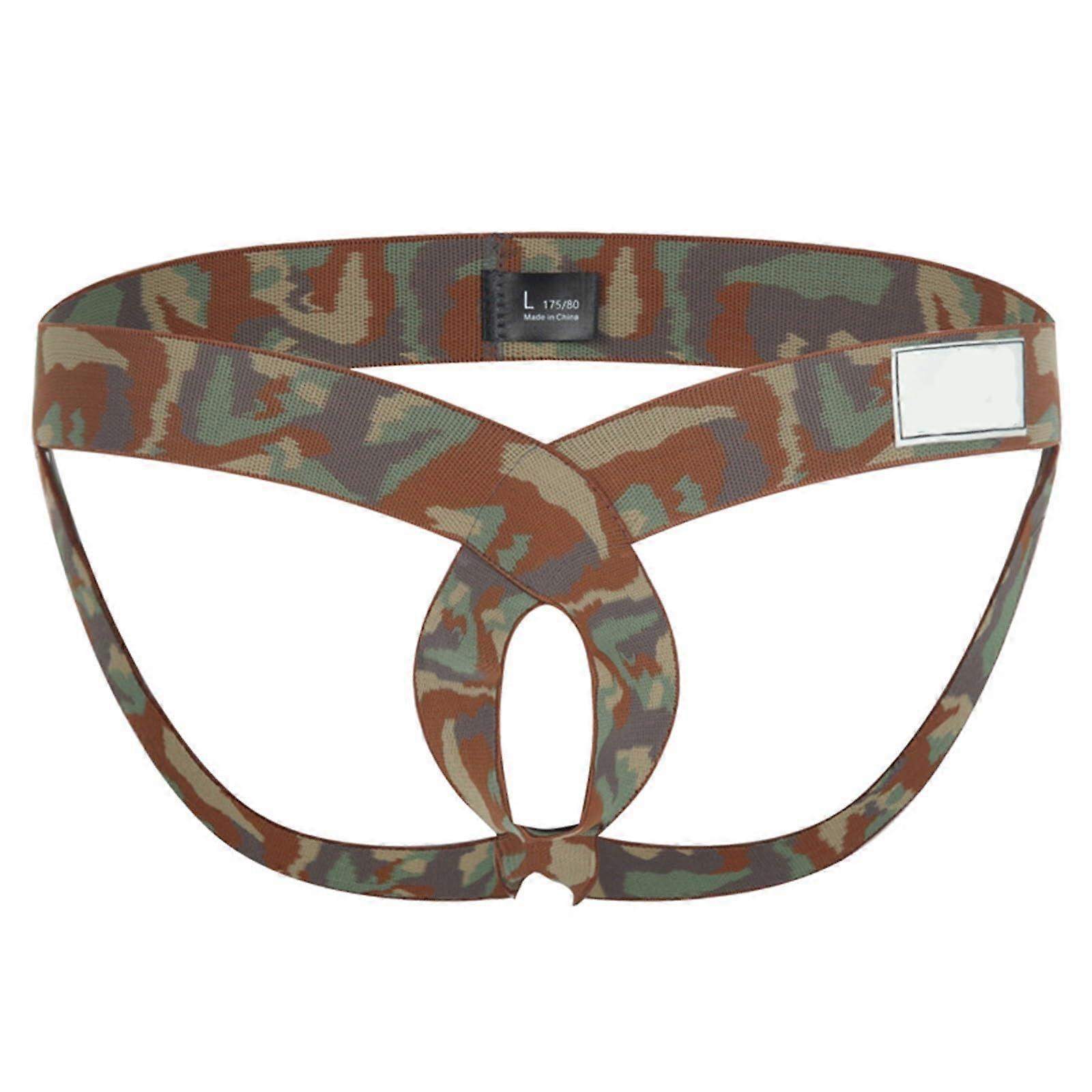 String Tanga Männer PU G-String Unterwäsche Orange XL Low Rise T-Back Thong Herren Slips Unterhosen für Männer