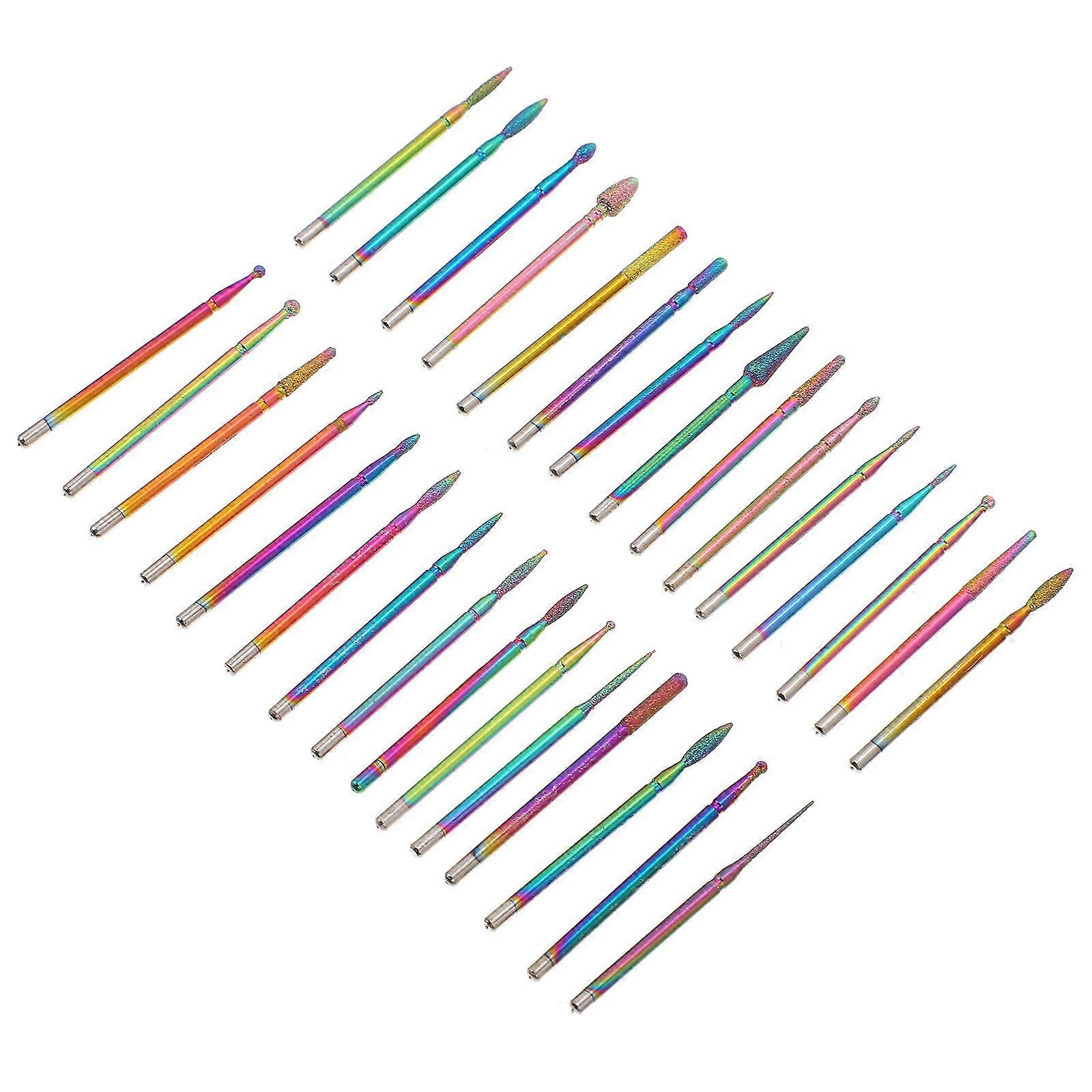 Manicure Nail Drill Accessories For Home Use Assorted Color Nail Art 30 Pcs