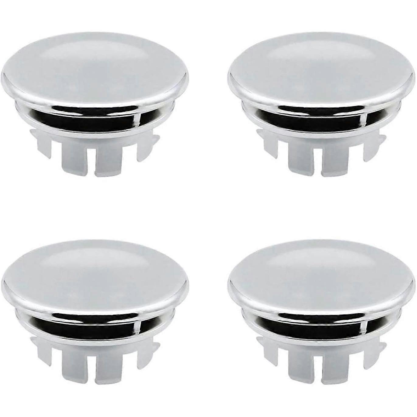 Sink Overflow Cover: Replacement Ring for Bathroom and Kitchen Sinks, Round Plug to Properly Fit Overflow Holes (4 Pack)