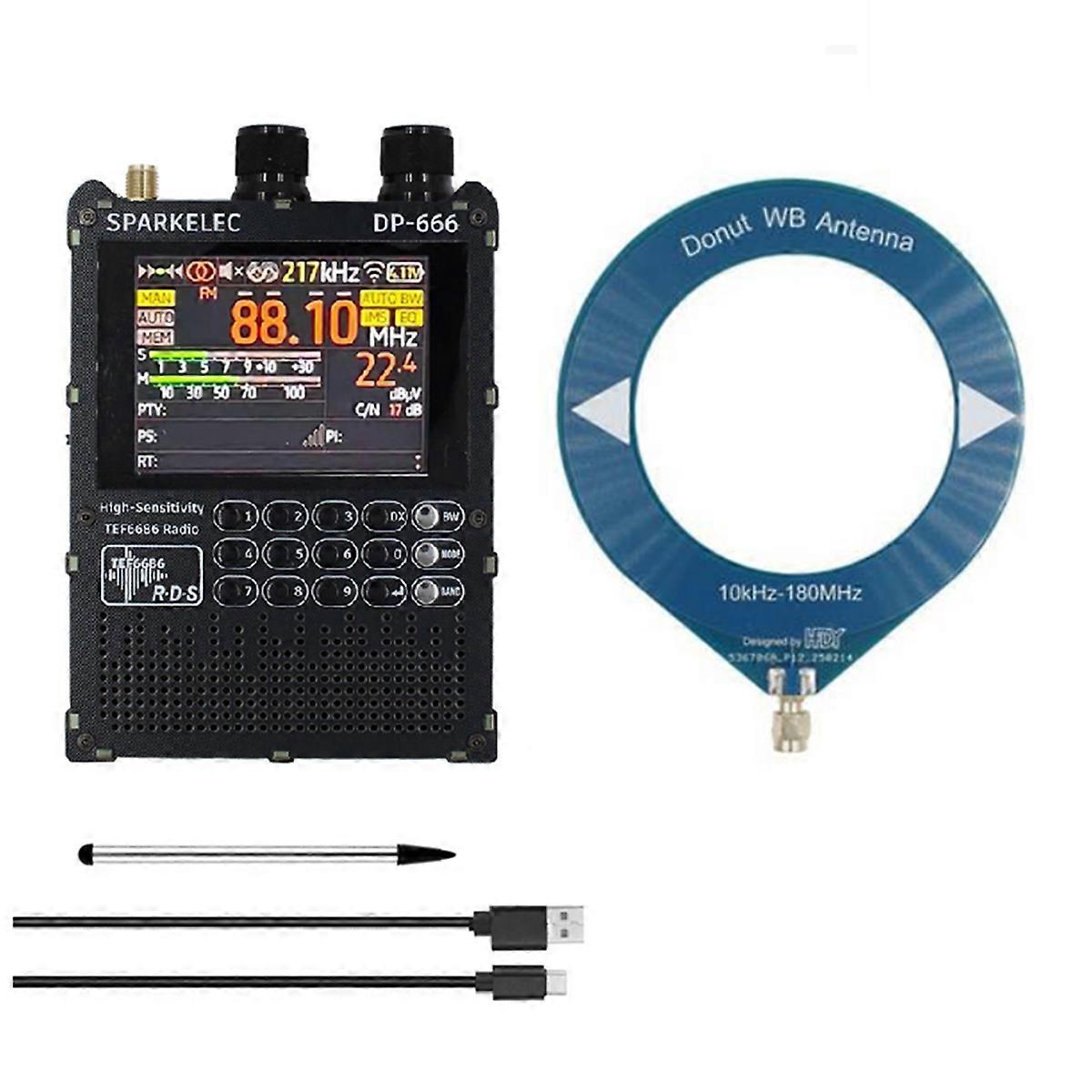 TEF6686 Radio pleine bande Radio haute sensibilité FM / LW / MW / SW ESP32 2,8 pouces IPS TouchScreen Support Fi