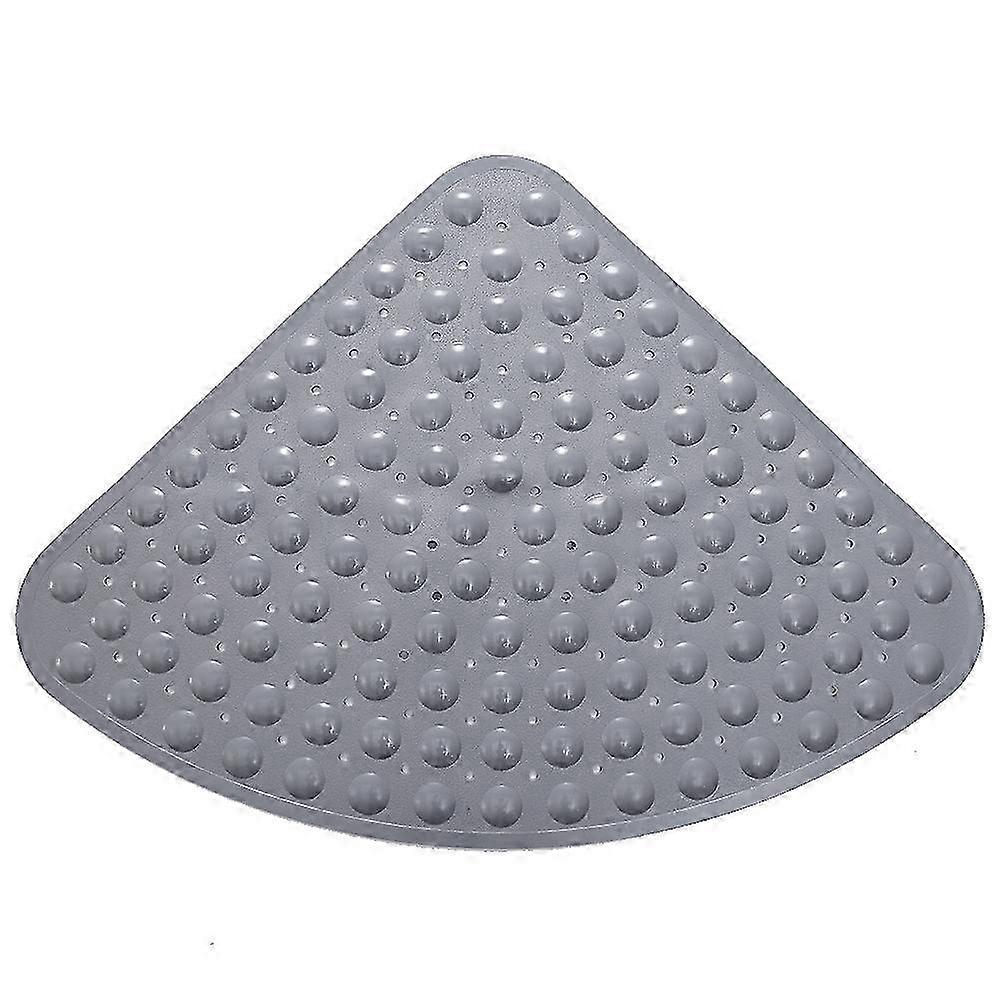 Curved Square Shower/Bath Mat, Non-Slip, for Children and the Elderly (Grey)