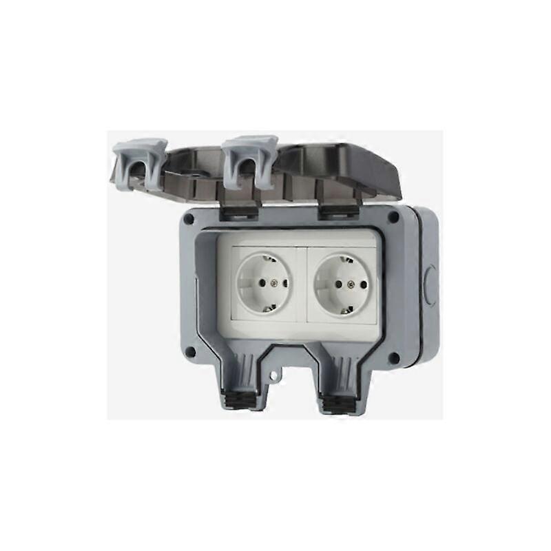 Waterproof Socket Double Outdoor Electrical Socket IP66 Waterproof Wall Socket 16A