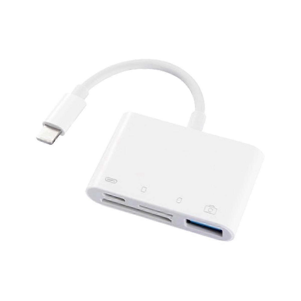 4 in 1 USB OTG Card Reader Compatible with SD/TF Card Camera Memory Expander for Fast Charging IOS Port