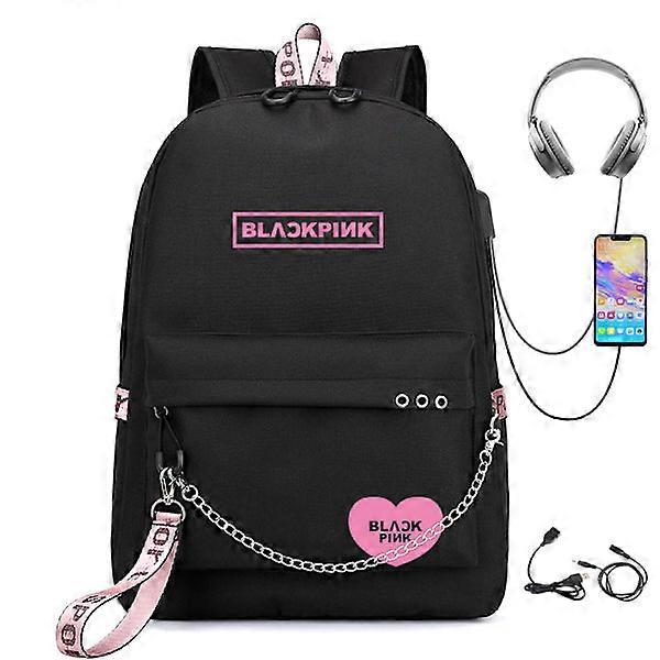 Mordely Blackpink USB充電バックパック 多機能バックパック