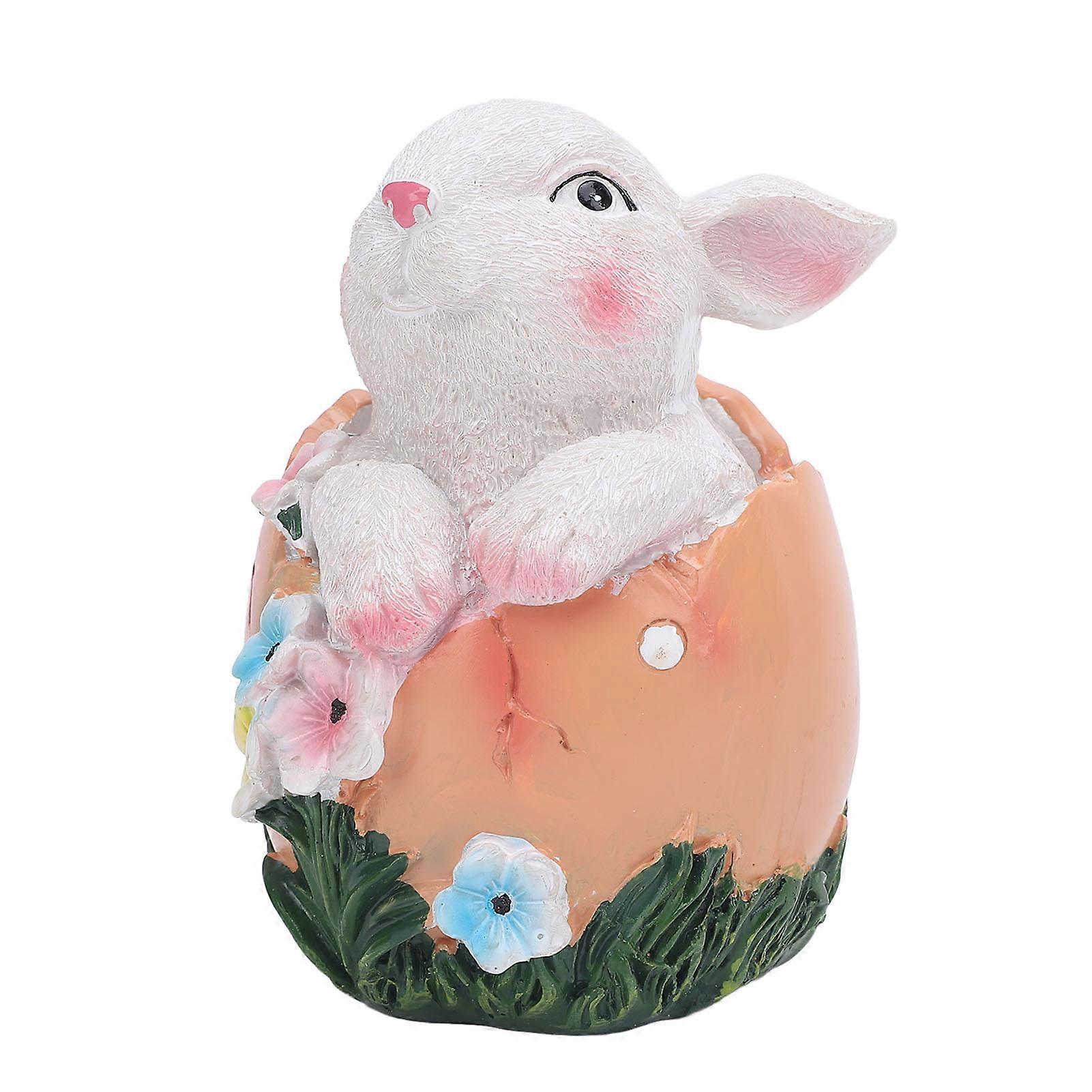 Bunny Statue Exquisite Decorative Easy to Maintain Easter Egg Rabbit Decor for Garden Yard Home