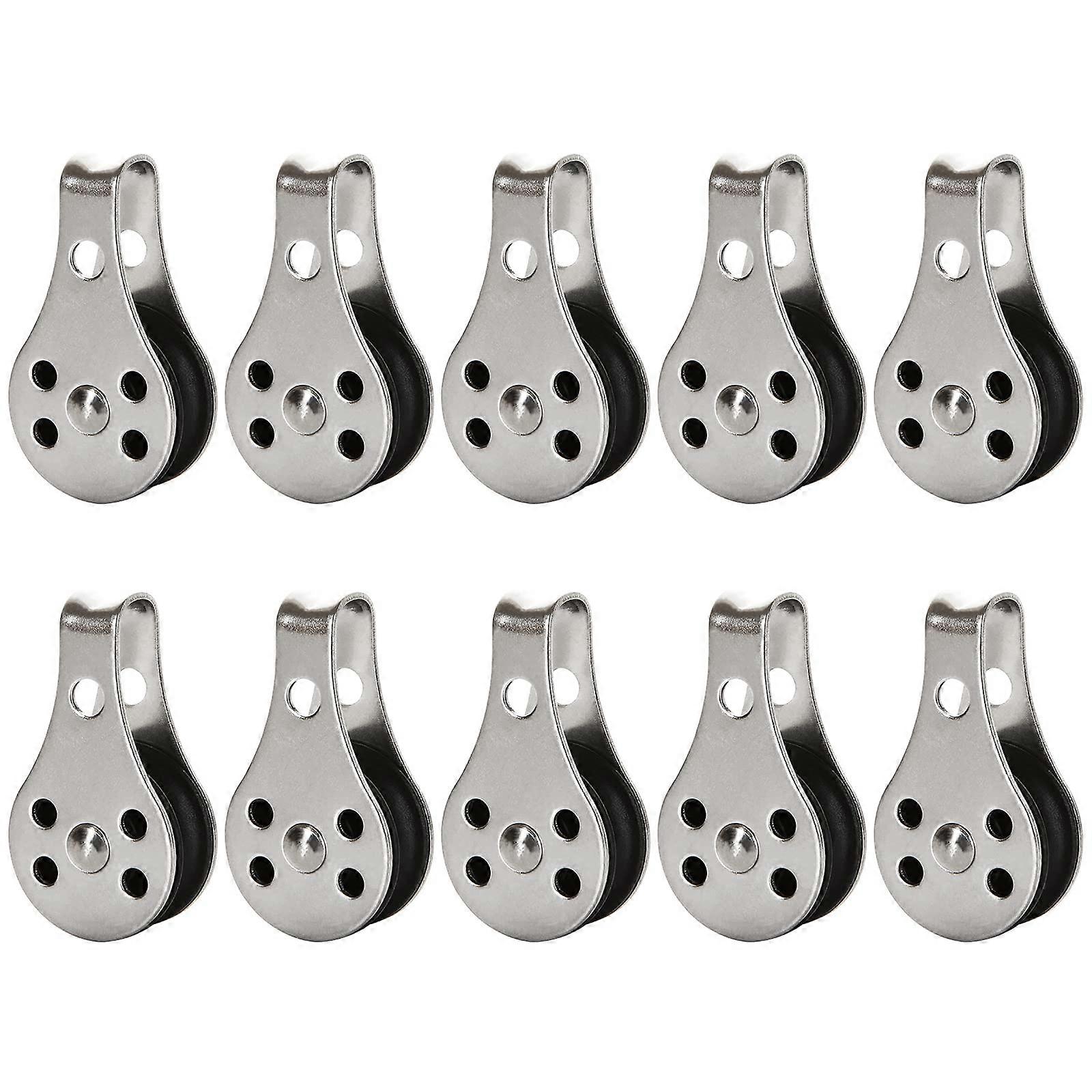 Pulley Block 25mm Stainless Steel, 10 Pcs, Pulley Roller With Removable Pin, Heavy Duty Sailing Block For Nylon Rope