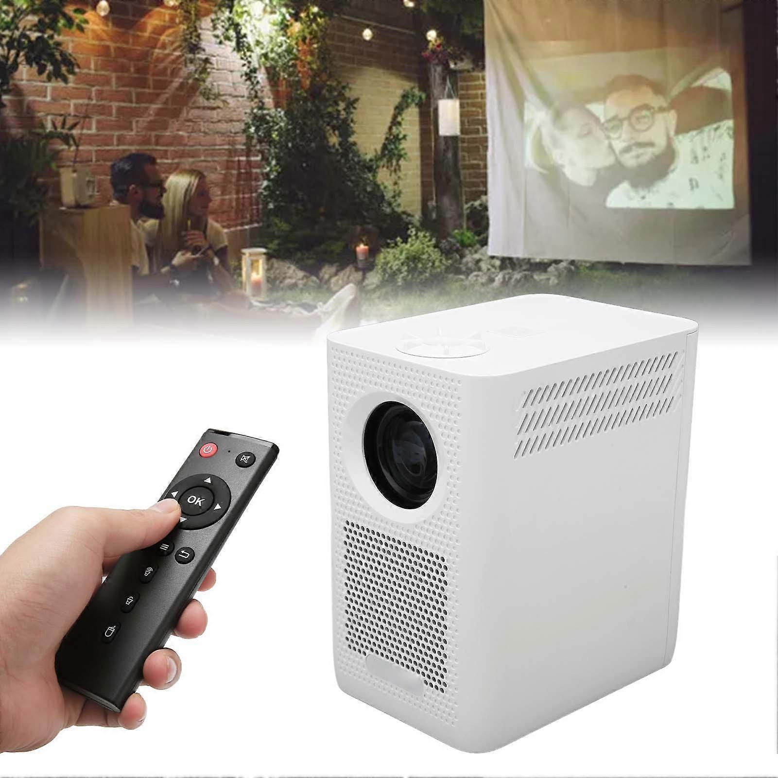 Smart HD 1080P Portable Projector 4K Decode 2GB+8GB White EU Plug