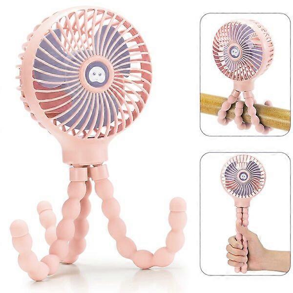Portable small fan with three-speed settings and a cute octopus design