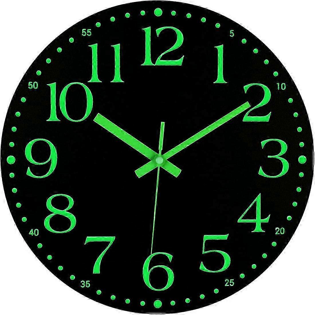 Luminous Wall Cloc,12 Inch Silent Non-Ticking Battery Operated Clock, Lighted Wall Clock Decoration