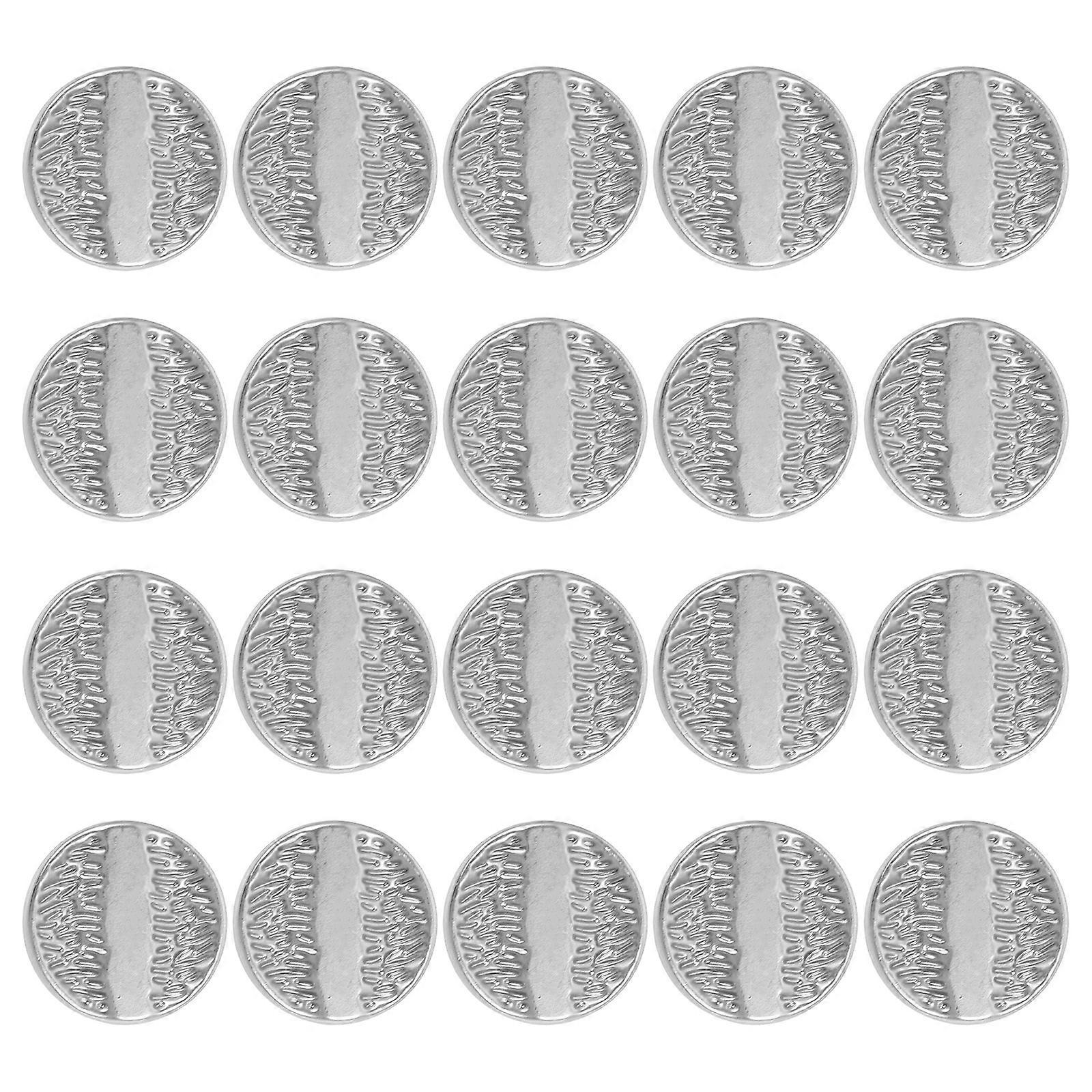 Retro Sewing Buttons for Crafts Made of Zinc Alloy Silver Color 20 Pieces