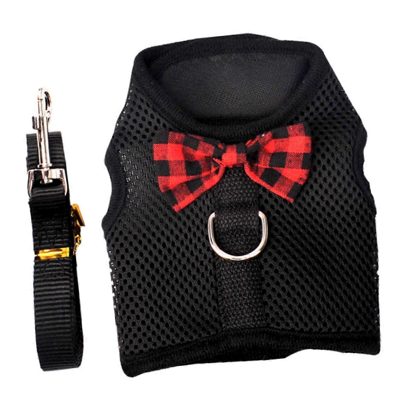 Pet Harness Set Breathable Mesh Vest For Small Animals Lightweight Chest Straps With Bow Design For Walking And Training