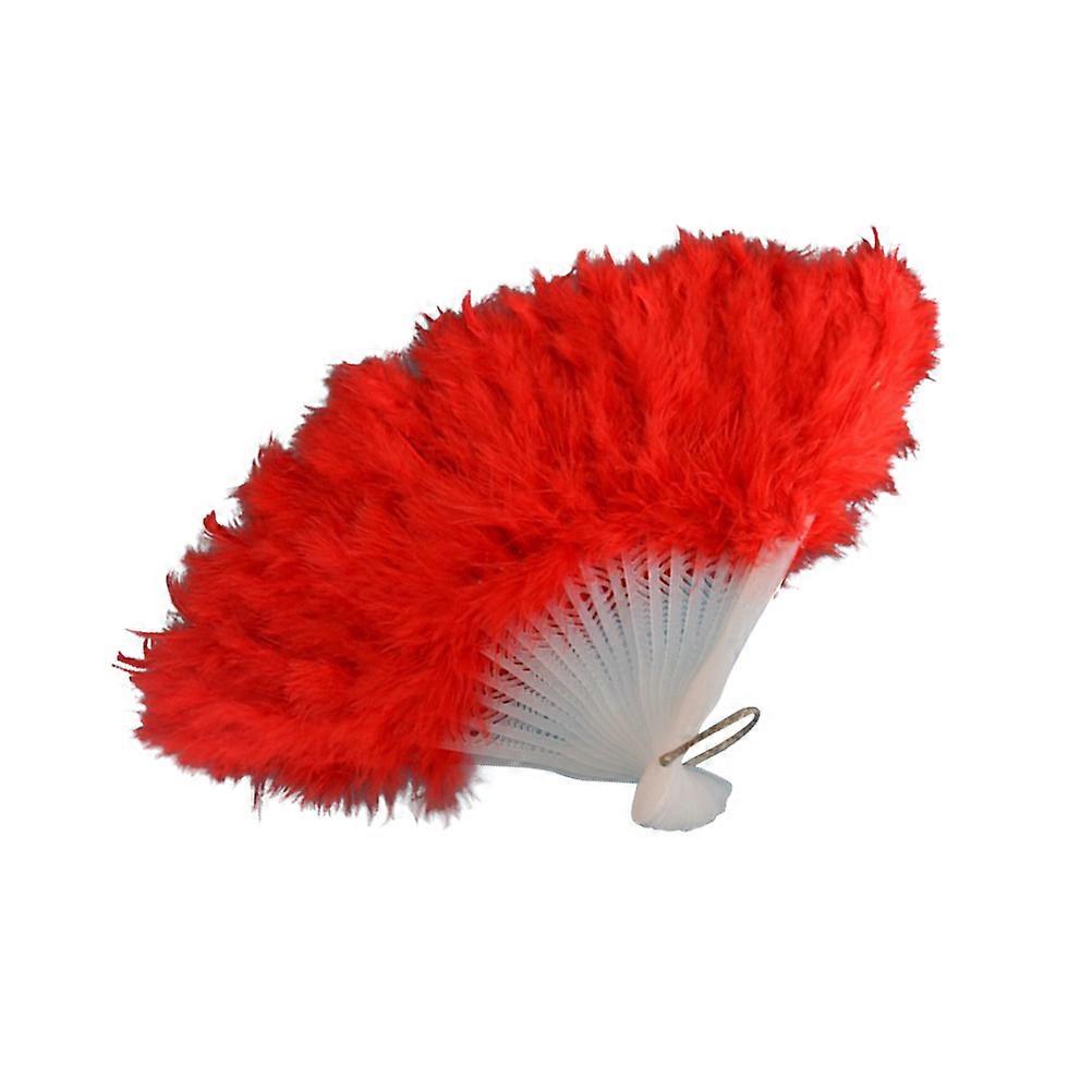 Performance Fan Folding Fan for Decoration 1 Piece Red Color