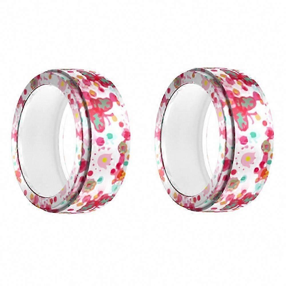 2Pcs for Galaxy Ring Oura Ring Gen3 Smart Ring Protective Cover S+M Printed Pattern Silicone