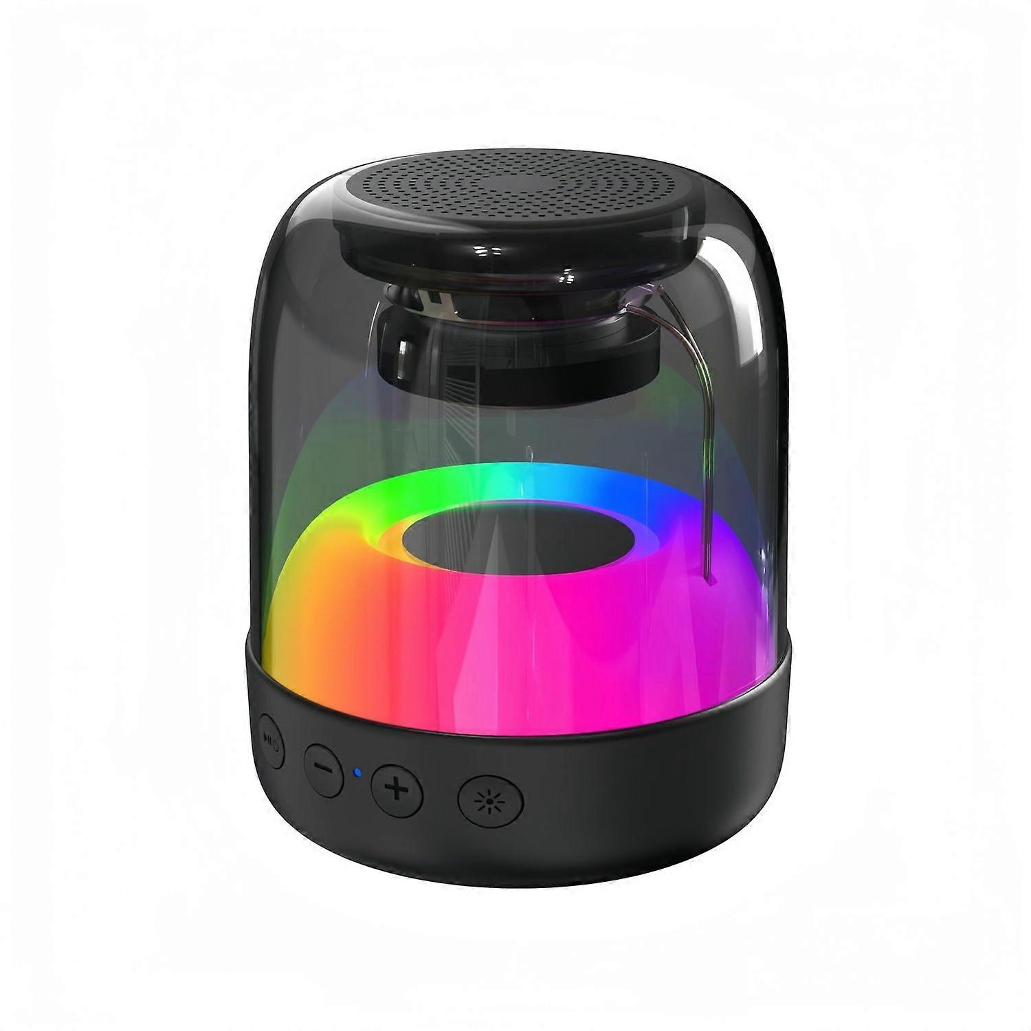 Wireless Portable Bluetooth Speaker, Small Home Stereo, Waterproof Shower Speaker with Colorful Rhythm Lights, Suitable for Family Travel and Camping