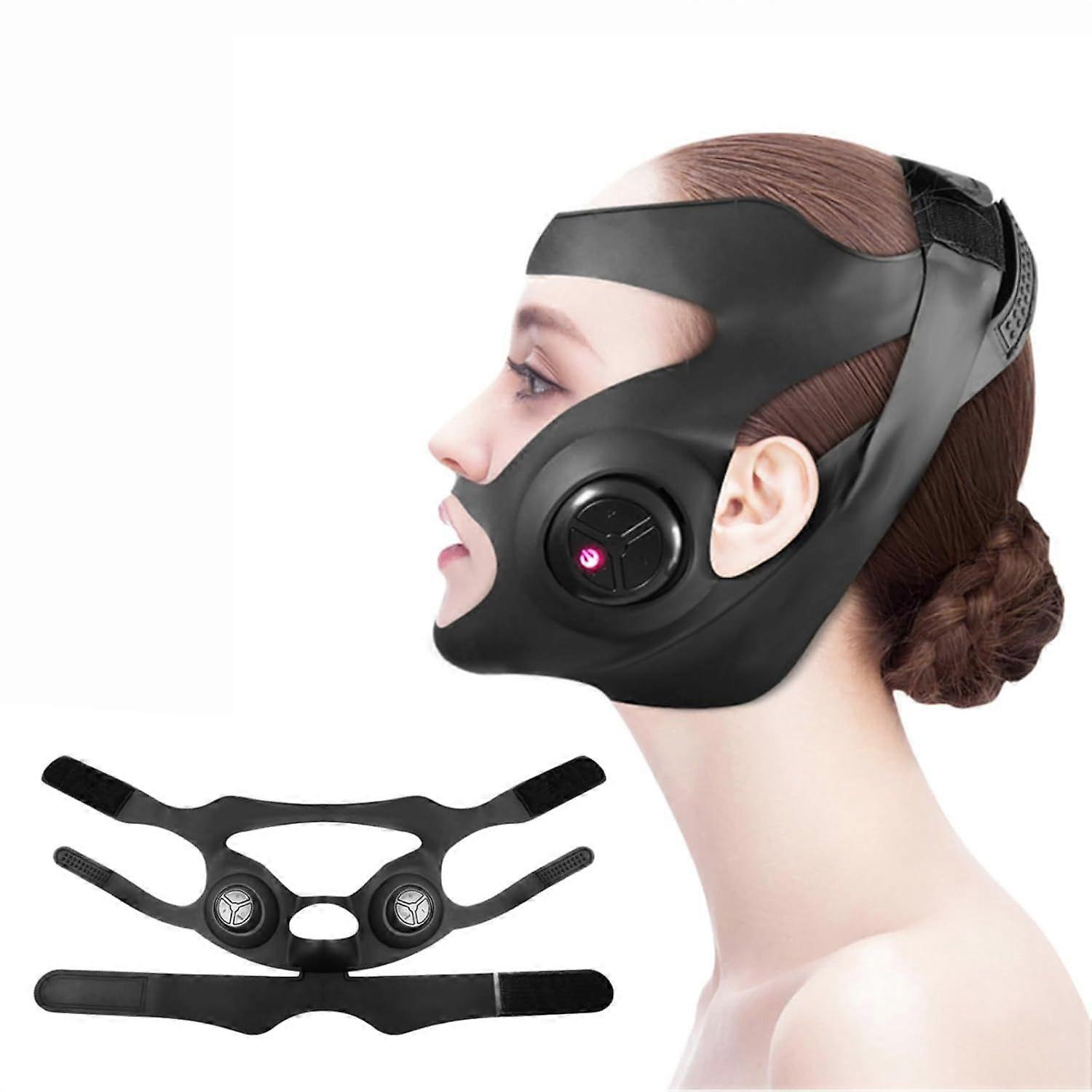 line Face Lifting Belt with remote control Massager, Double Chin Reducer Face Massage and Relaxing Belt(black)