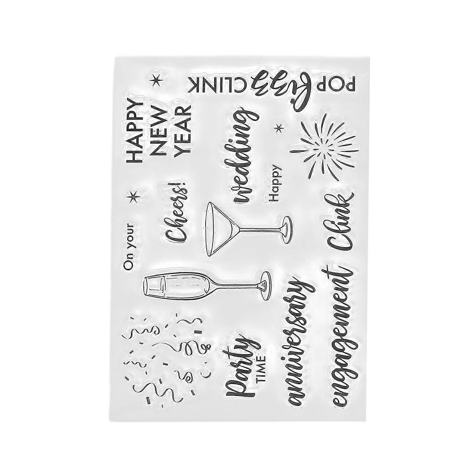 2Pcs Clear Stamp Set TPR Clear Imprint Healthy Nonirritating Recyclable Practical Transparent Stamps for Card Making