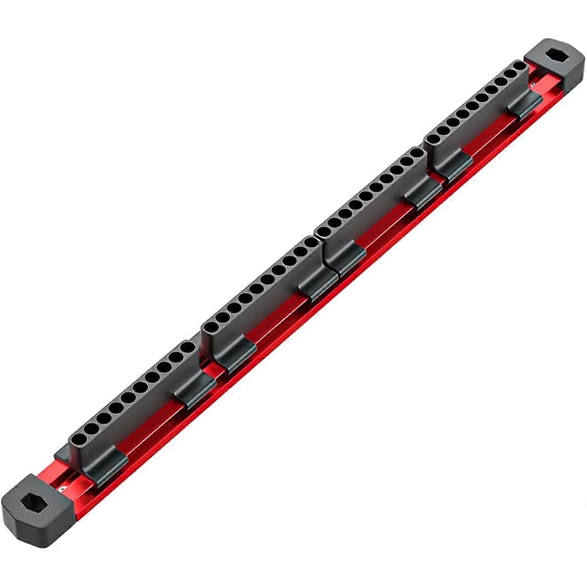 1/4 Hex Bit Organizer,40 Holes Slidable Screwdriver Bit Rail Holder with Magnetic Base for Drill Bits Storage