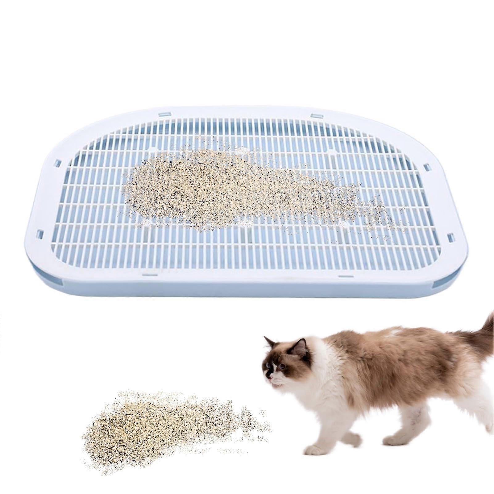 Litter Box Step Elevated Cat Litter Ramp, Double Layer, Easy Clean, NonSlip Surface, Blue, For Indoor Cats And Kittens