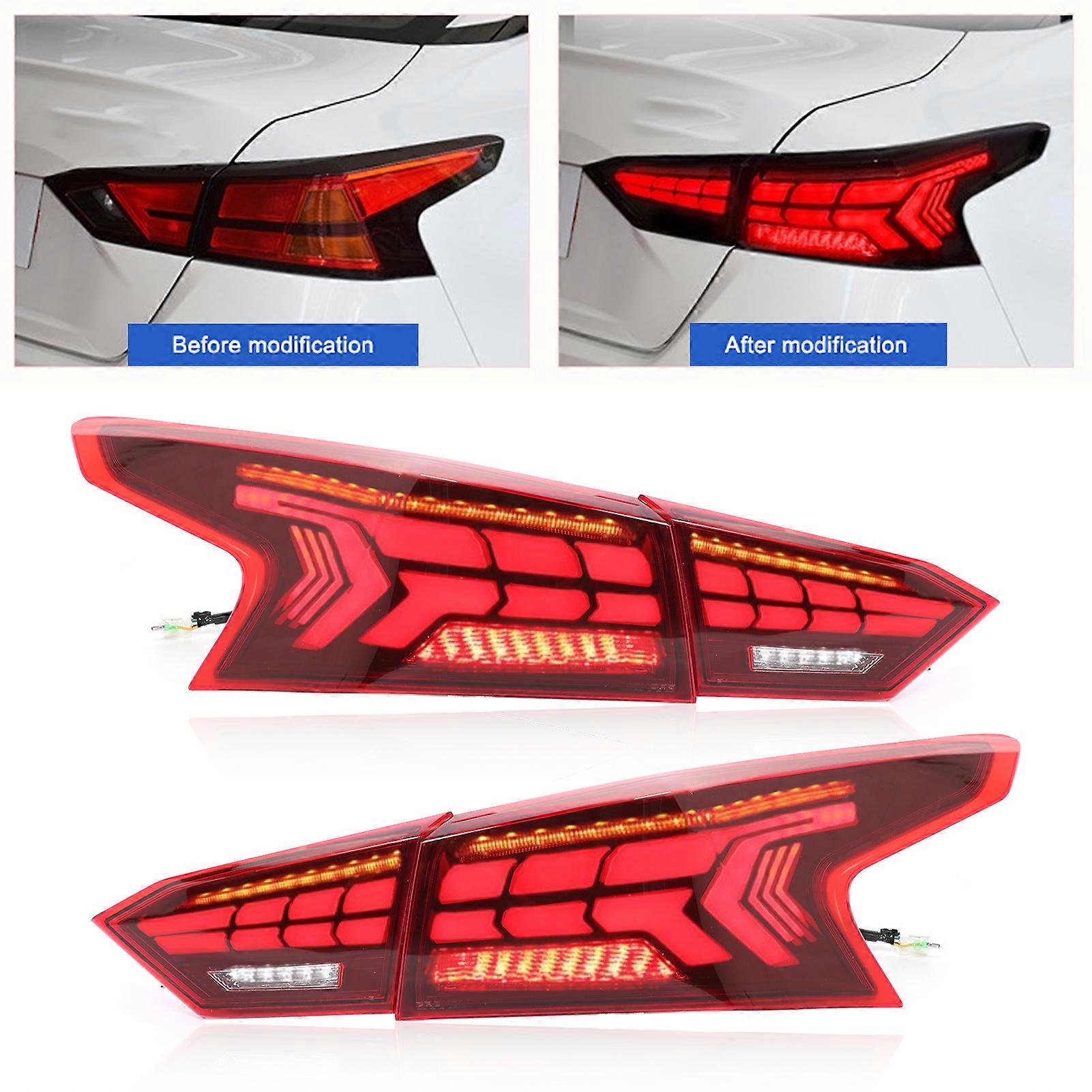 Full LED Dynamic LED Tail Lights Assembly Red Lens Replacement for Nissan Altima 2019-2021