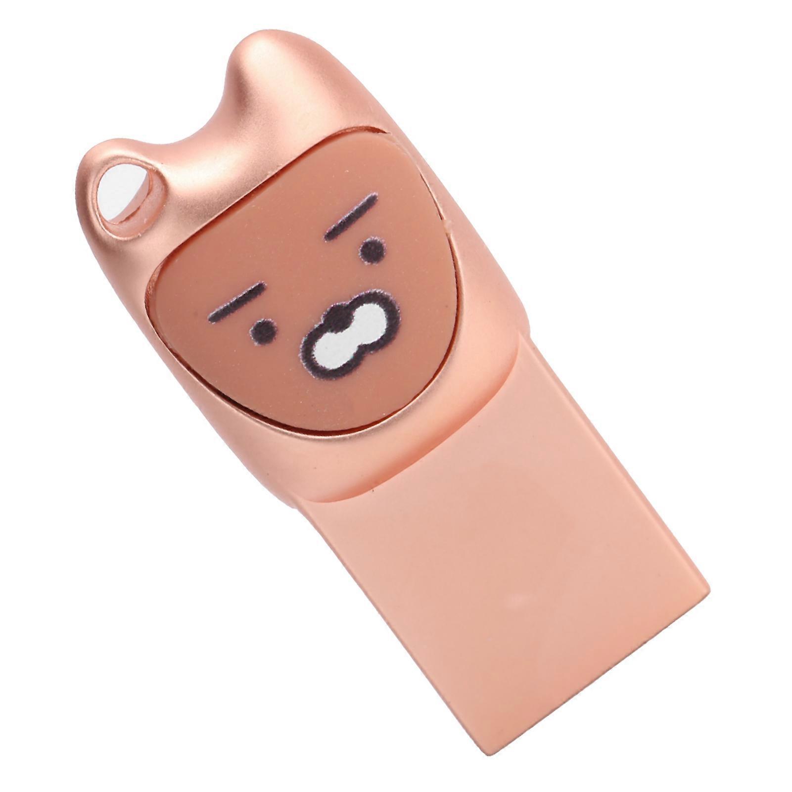 Rose Gold 128GB USB2.0 Portable U Disk Flash Drive Card Reader